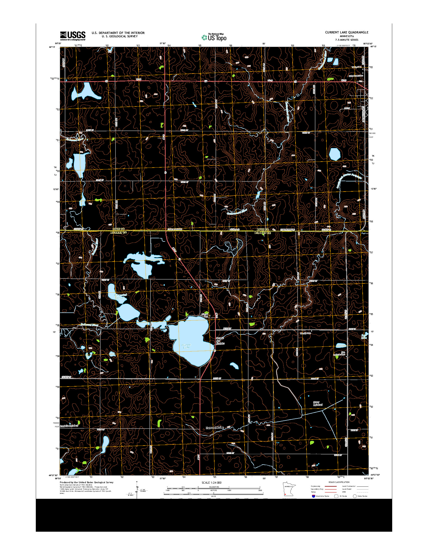 USGS US TOPO 7.5-MINUTE MAP FOR CURRENT LAKE, MN 2013