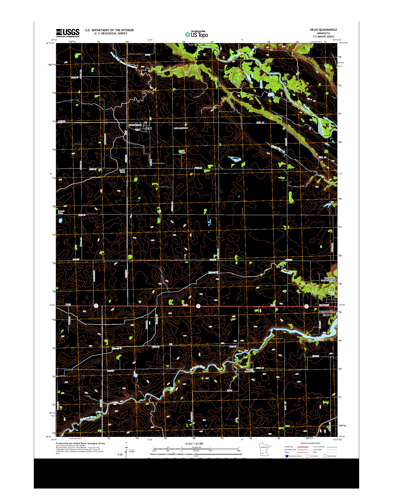 USGS US TOPO 7.5-MINUTE MAP FOR DELHI, MN 2013