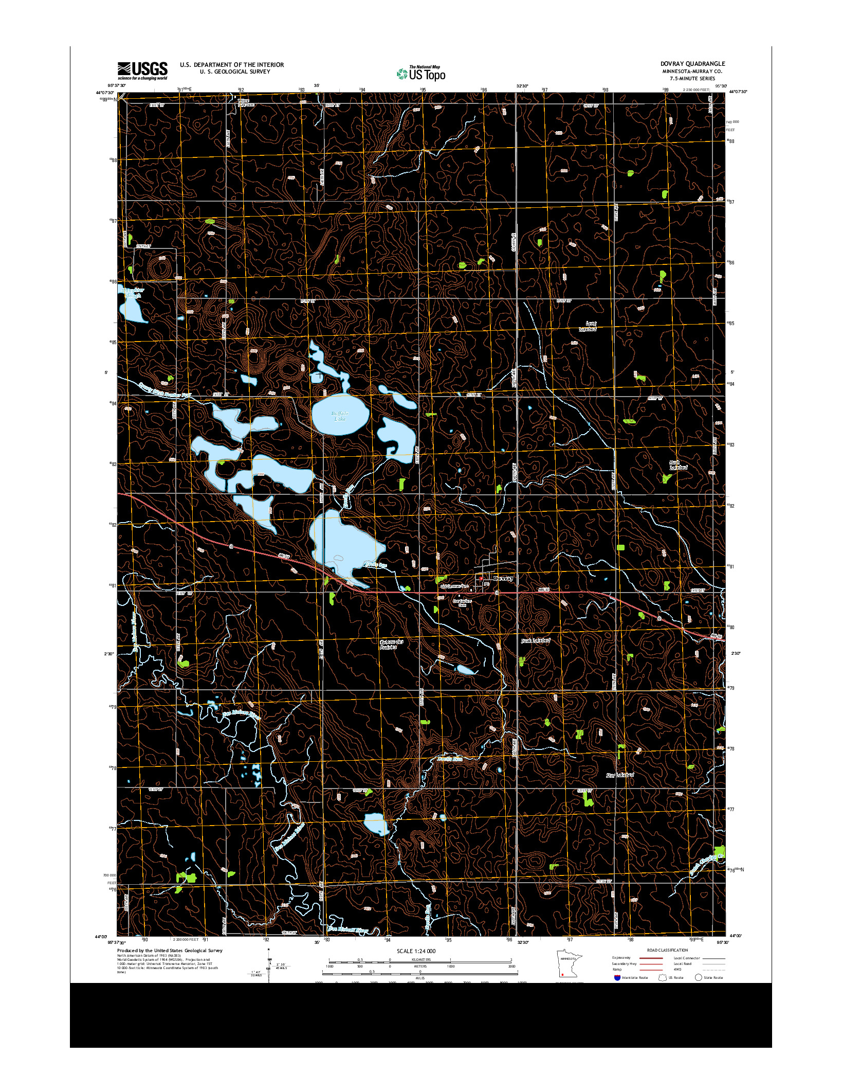 USGS US TOPO 7.5-MINUTE MAP FOR DOVRAY, MN 2013