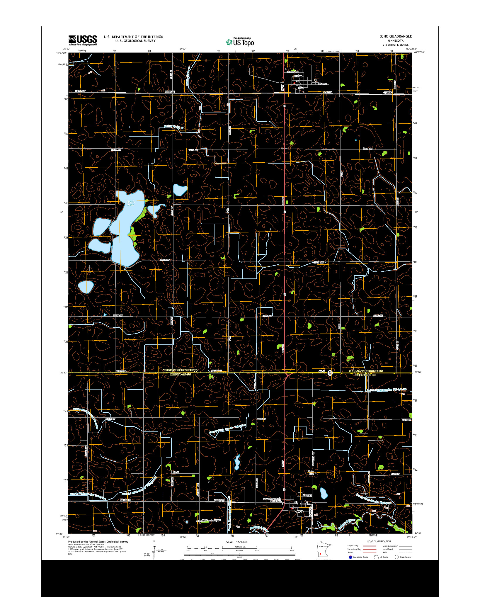 USGS US TOPO 7.5-MINUTE MAP FOR ECHO, MN 2013