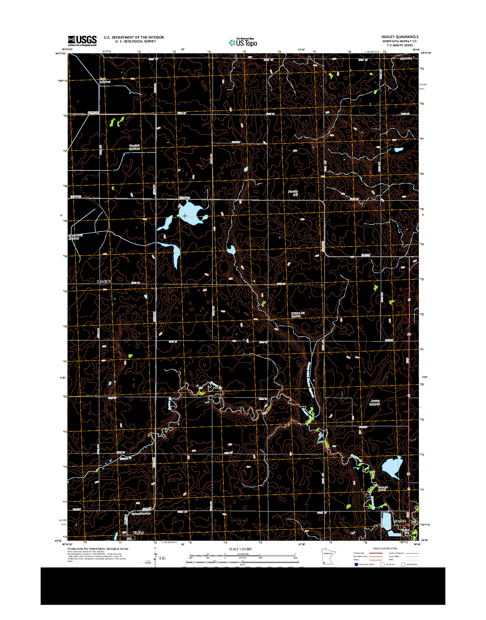 USGS US TOPO 7.5-MINUTE MAP FOR HADLEY, MN 2013
