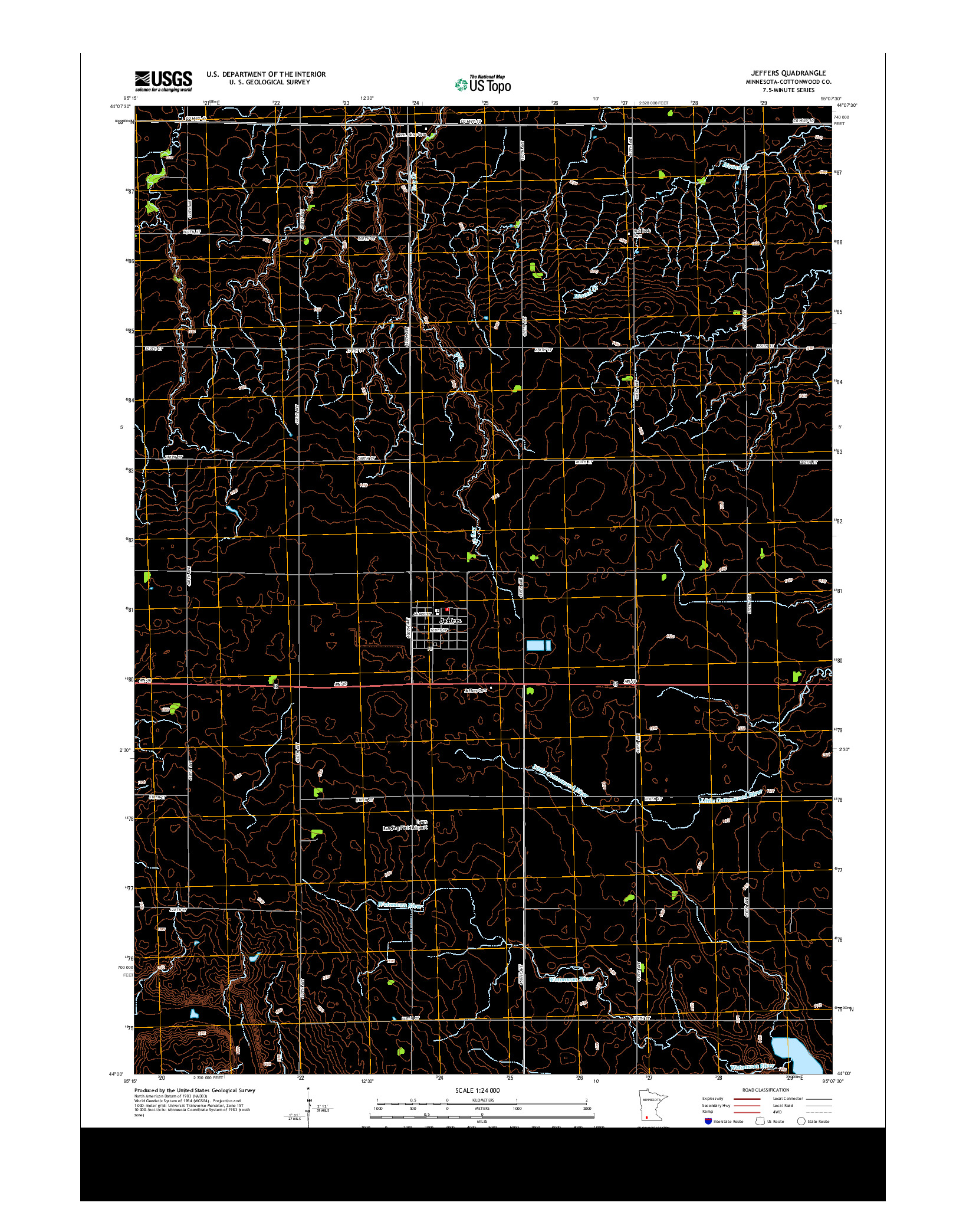 USGS US TOPO 7.5-MINUTE MAP FOR JEFFERS, MN 2013