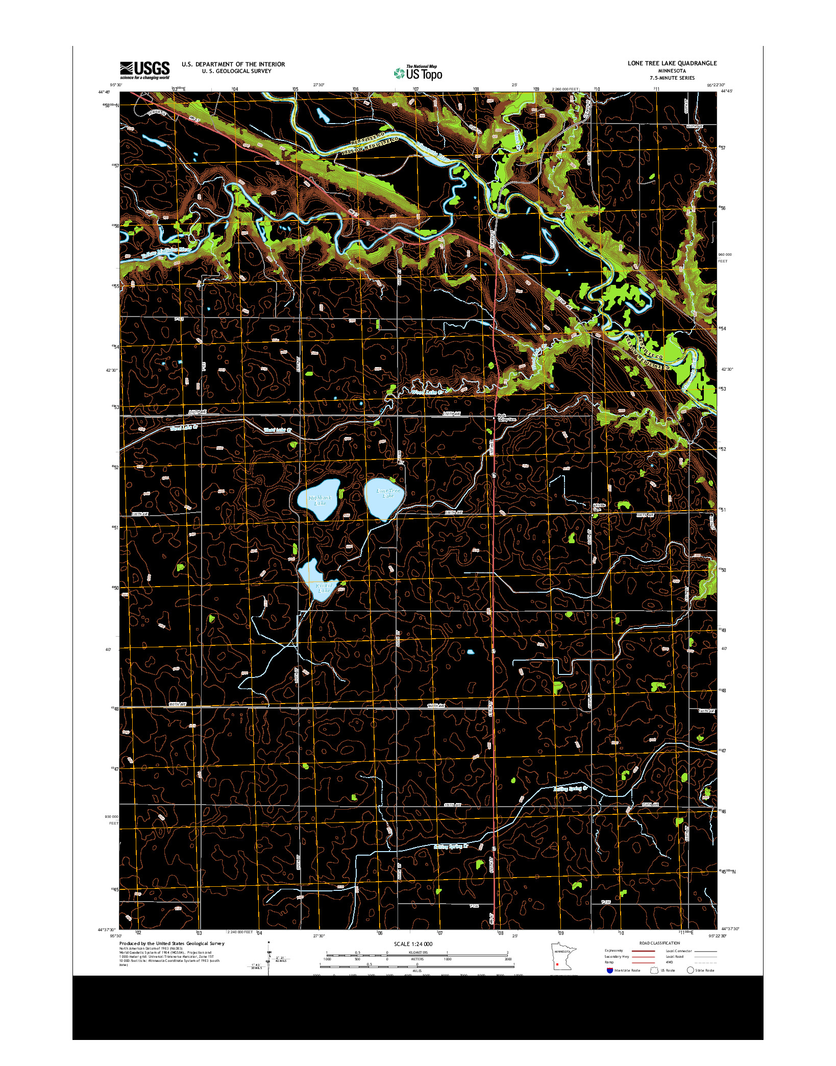 USGS US TOPO 7.5-MINUTE MAP FOR LONE TREE LAKE, MN 2013