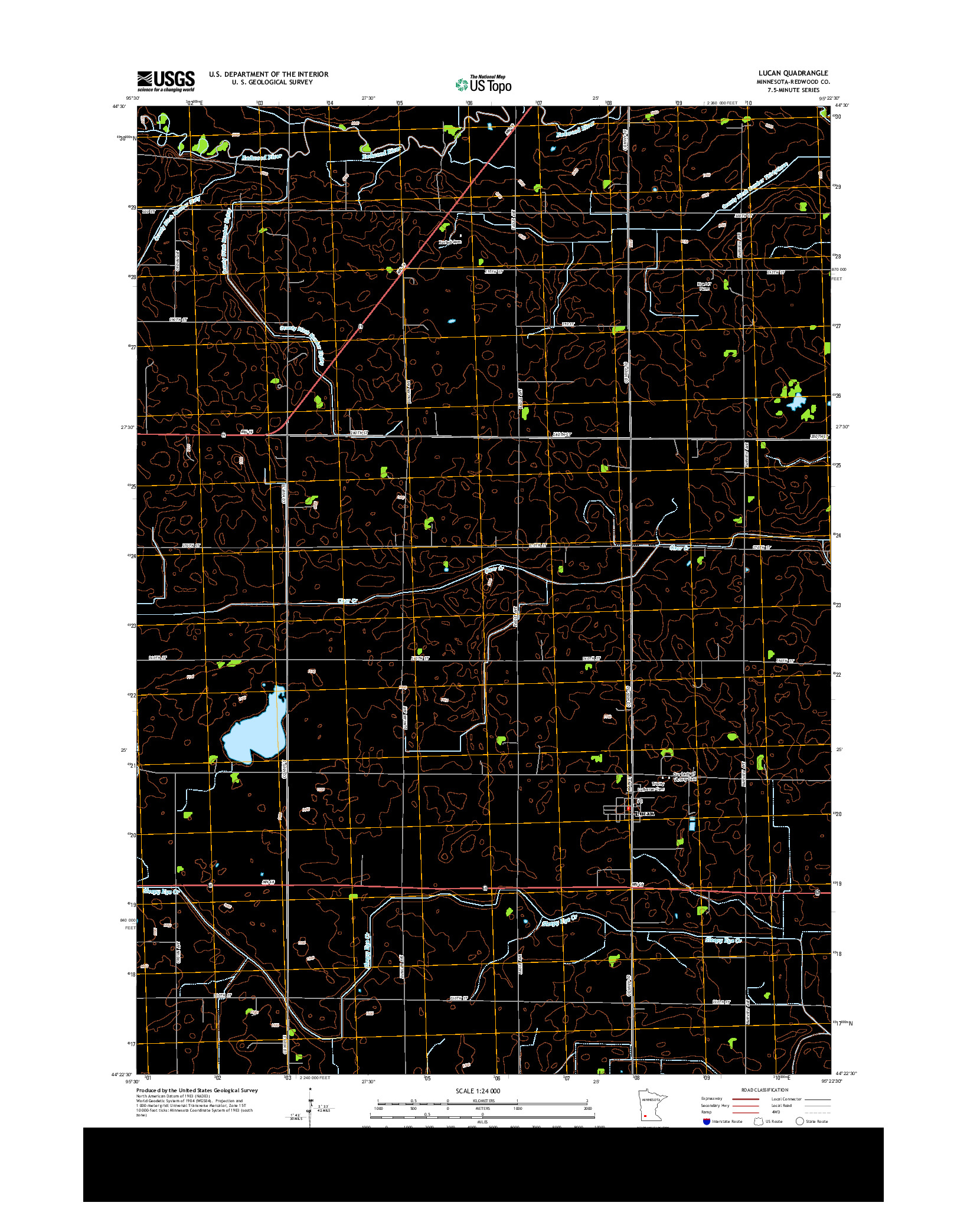 USGS US TOPO 7.5-MINUTE MAP FOR LUCAN, MN 2013