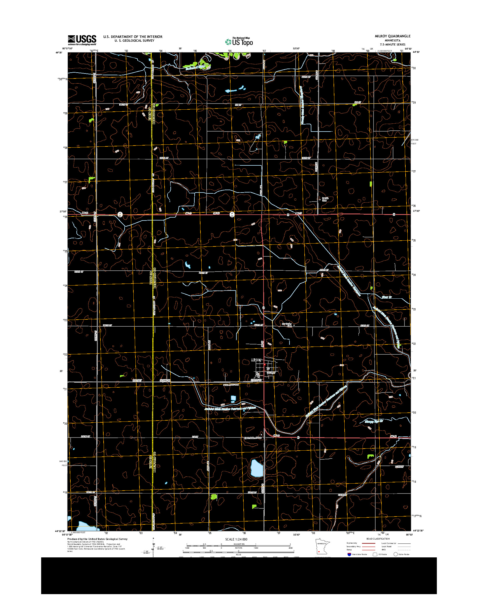 USGS US TOPO 7.5-MINUTE MAP FOR MILROY, MN 2013