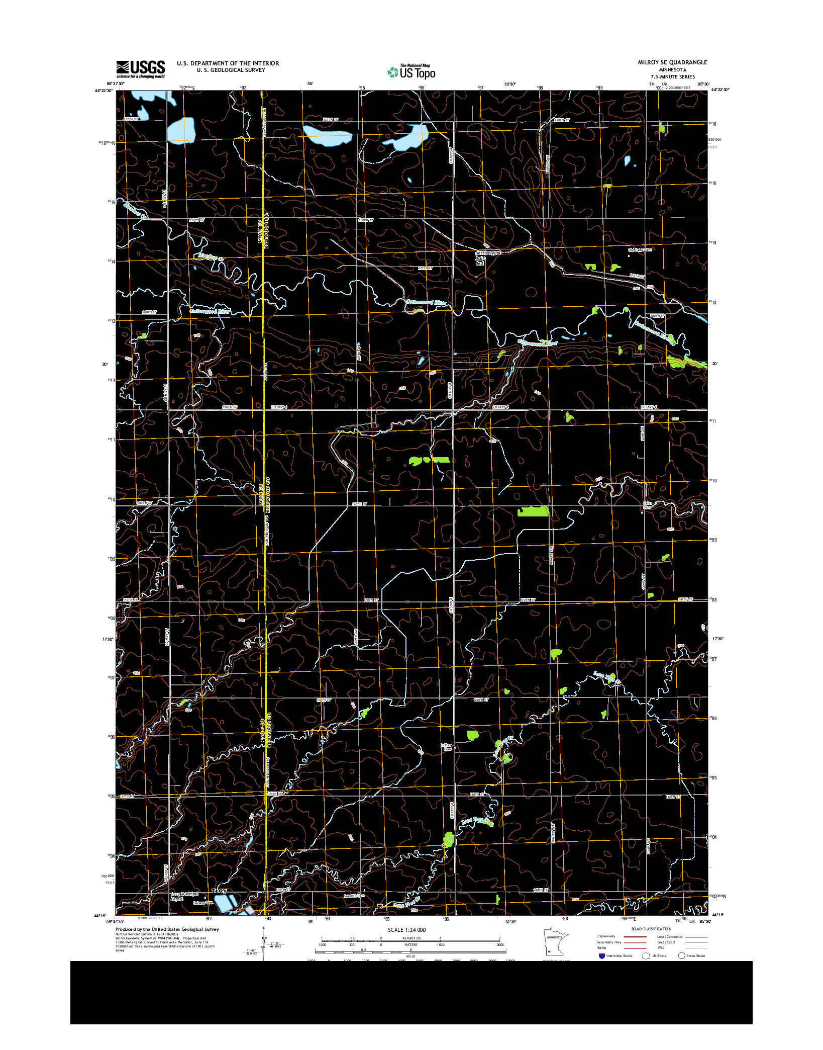 USGS US TOPO 7.5-MINUTE MAP FOR MILROY SE, MN 2013
