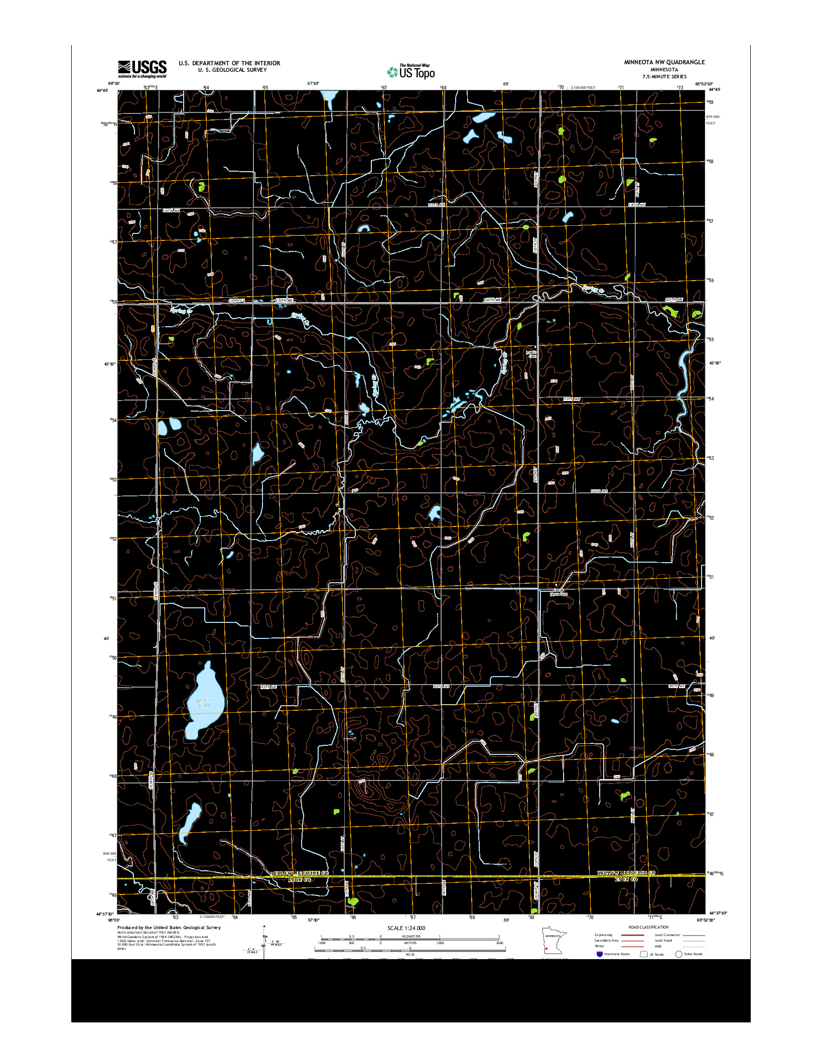 USGS US TOPO 7.5-MINUTE MAP FOR MINNEOTA NW, MN 2013