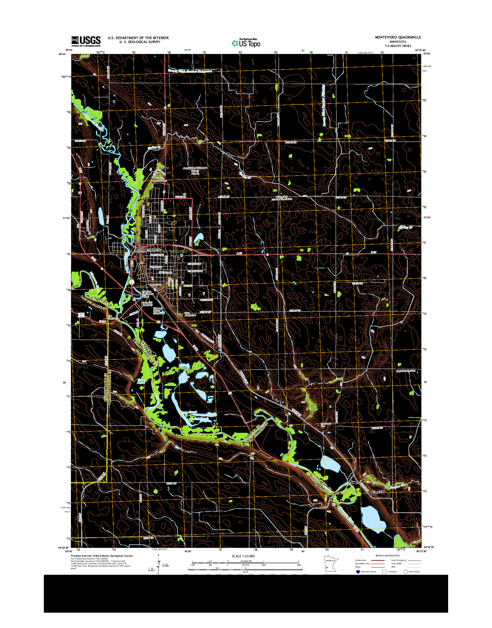 USGS US TOPO 7.5-MINUTE MAP FOR MONTEVIDEO, MN 2013