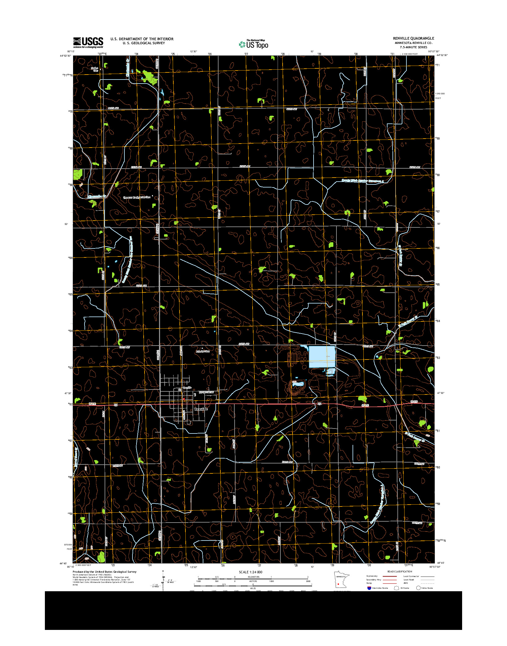 USGS US TOPO 7.5-MINUTE MAP FOR RENVILLE, MN 2013