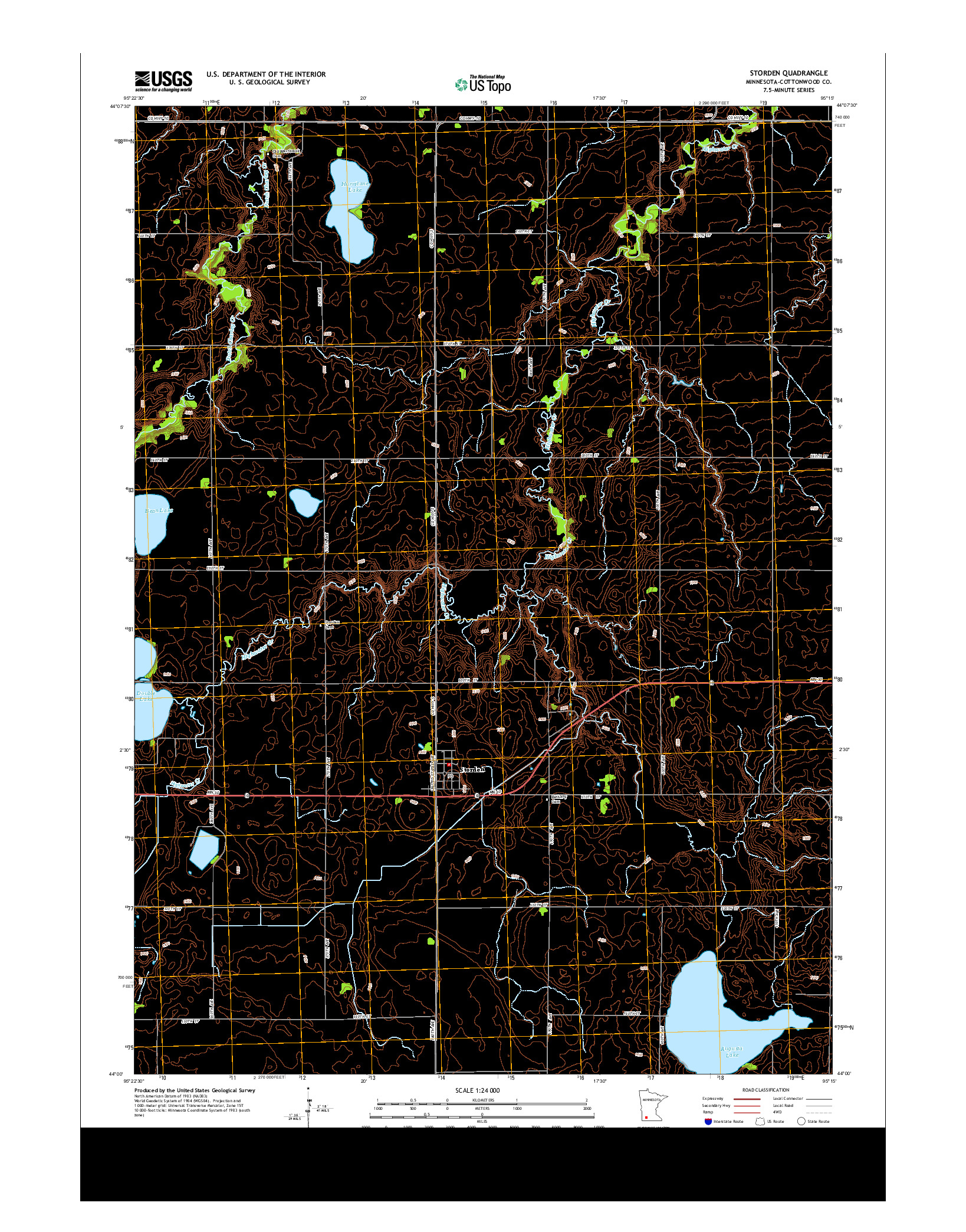 USGS US TOPO 7.5-MINUTE MAP FOR STORDEN, MN 2013