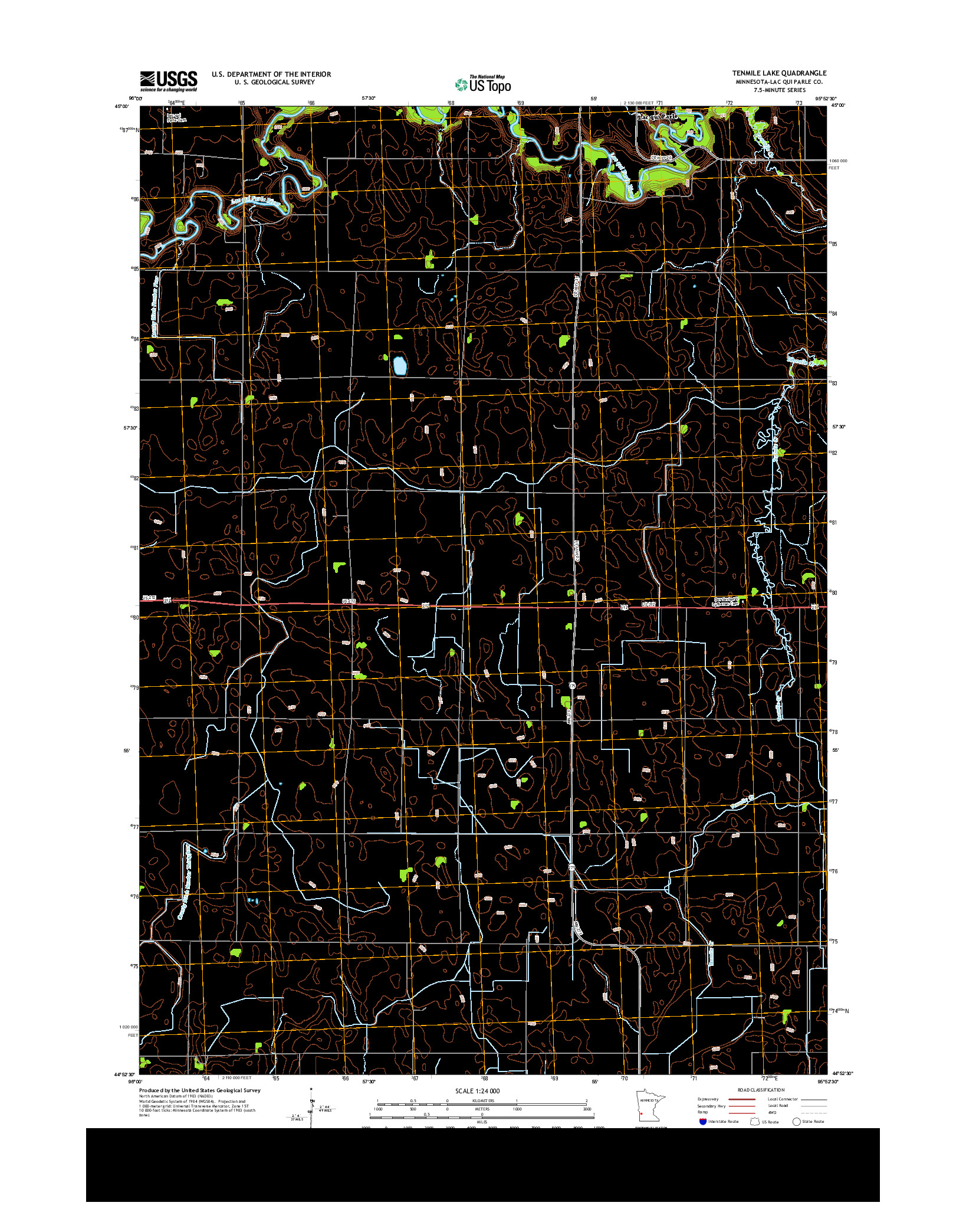 USGS US TOPO 7.5-MINUTE MAP FOR TENMILE LAKE, MN 2013