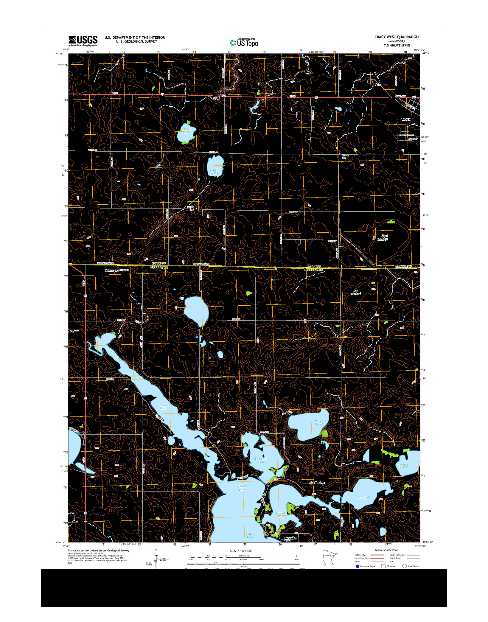 USGS US TOPO 7.5-MINUTE MAP FOR TRACY WEST, MN 2013