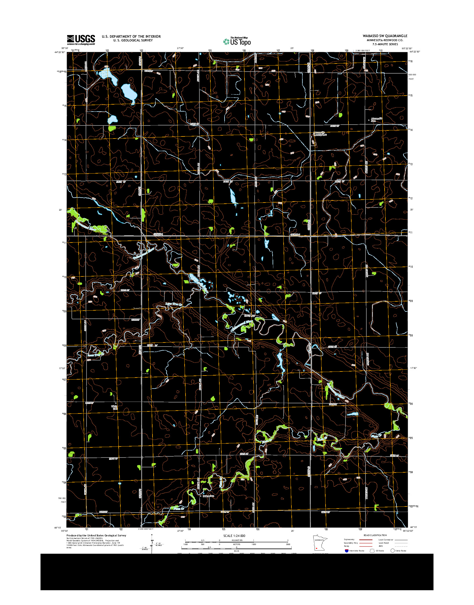 USGS US TOPO 7.5-MINUTE MAP FOR WABASSO SW, MN 2013