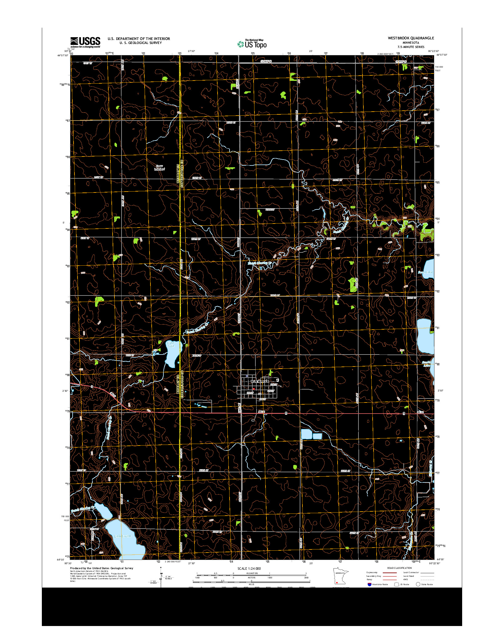 USGS US TOPO 7.5-MINUTE MAP FOR WESTBROOK, MN 2013