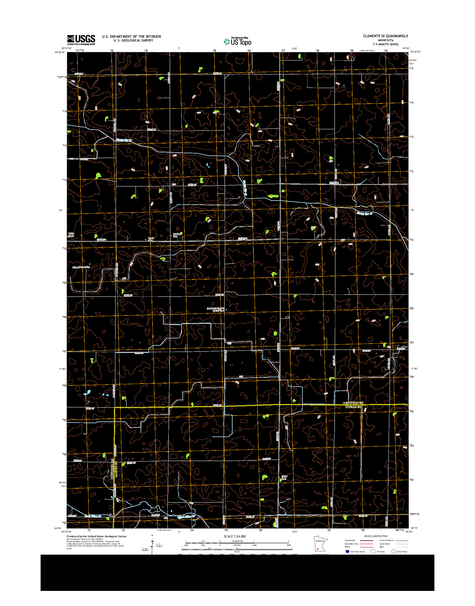 USGS US TOPO 7.5-MINUTE MAP FOR CLEMENTS SE, MN 2013
