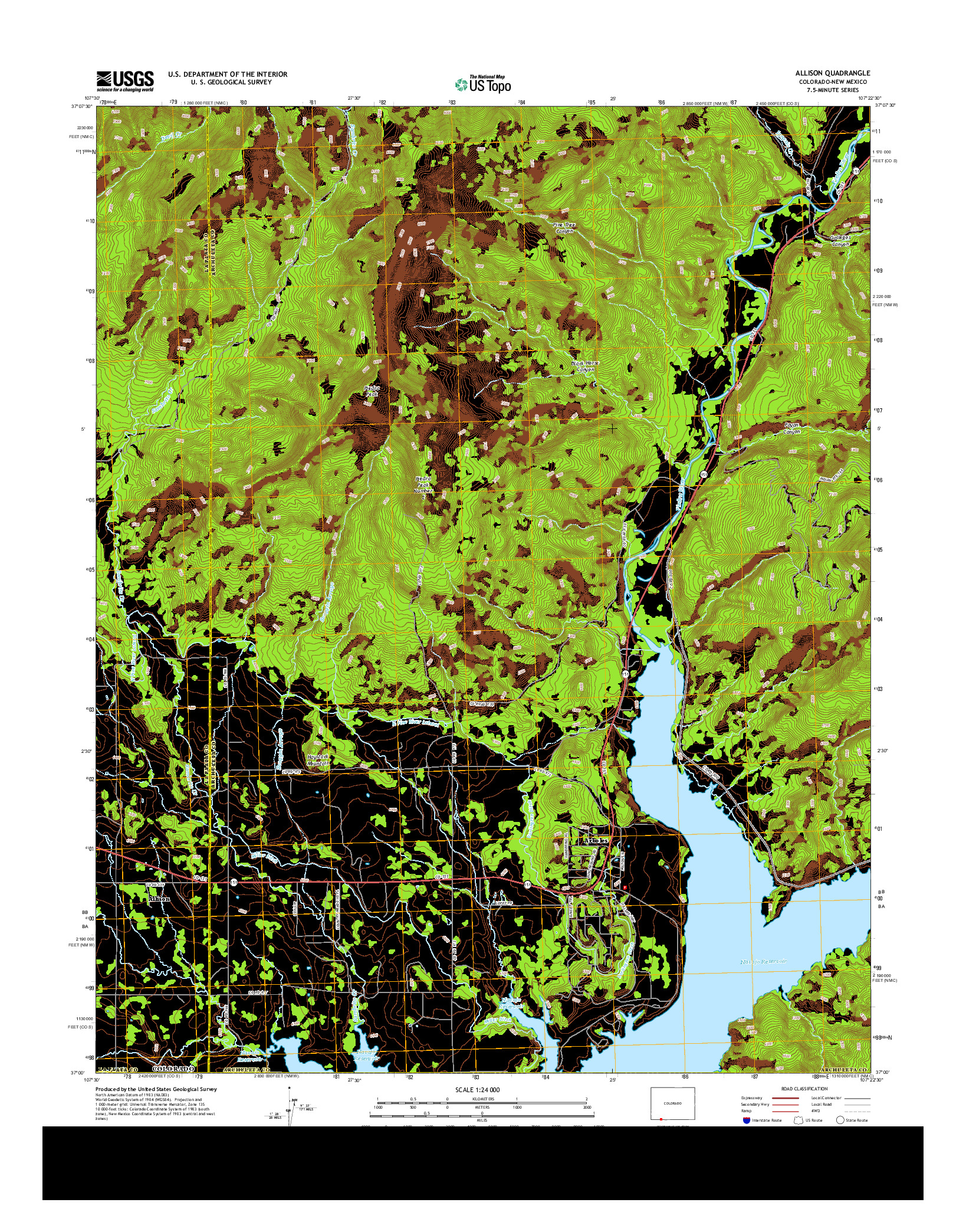 USGS US TOPO 7.5-MINUTE MAP FOR ALLISON, CO-NM 2013