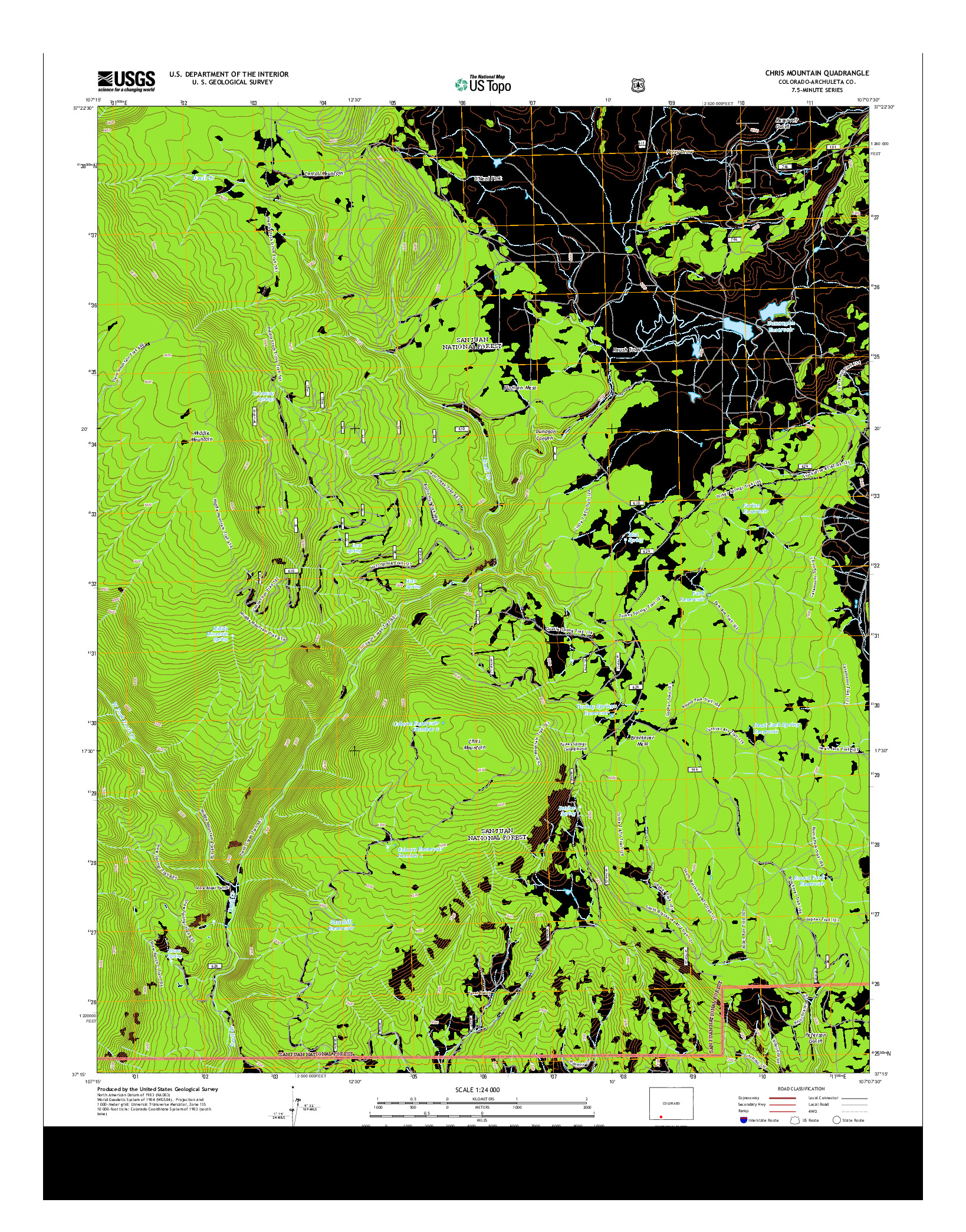 USGS US TOPO 7.5-MINUTE MAP FOR CHRIS MOUNTAIN, CO 2013