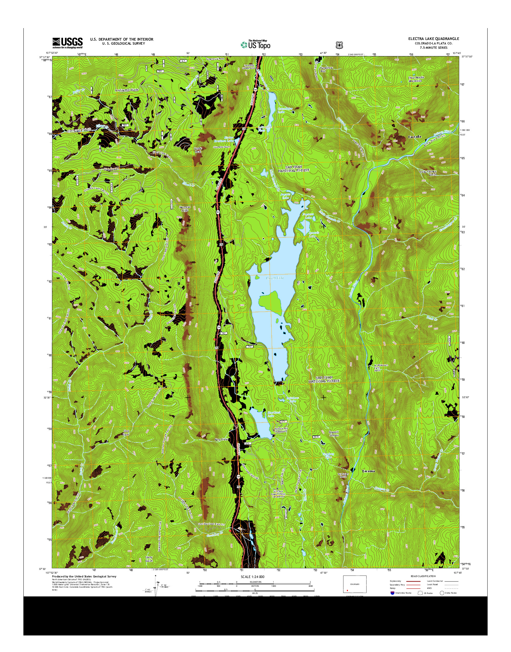 USGS US TOPO 7.5-MINUTE MAP FOR ELECTRA LAKE, CO 2013