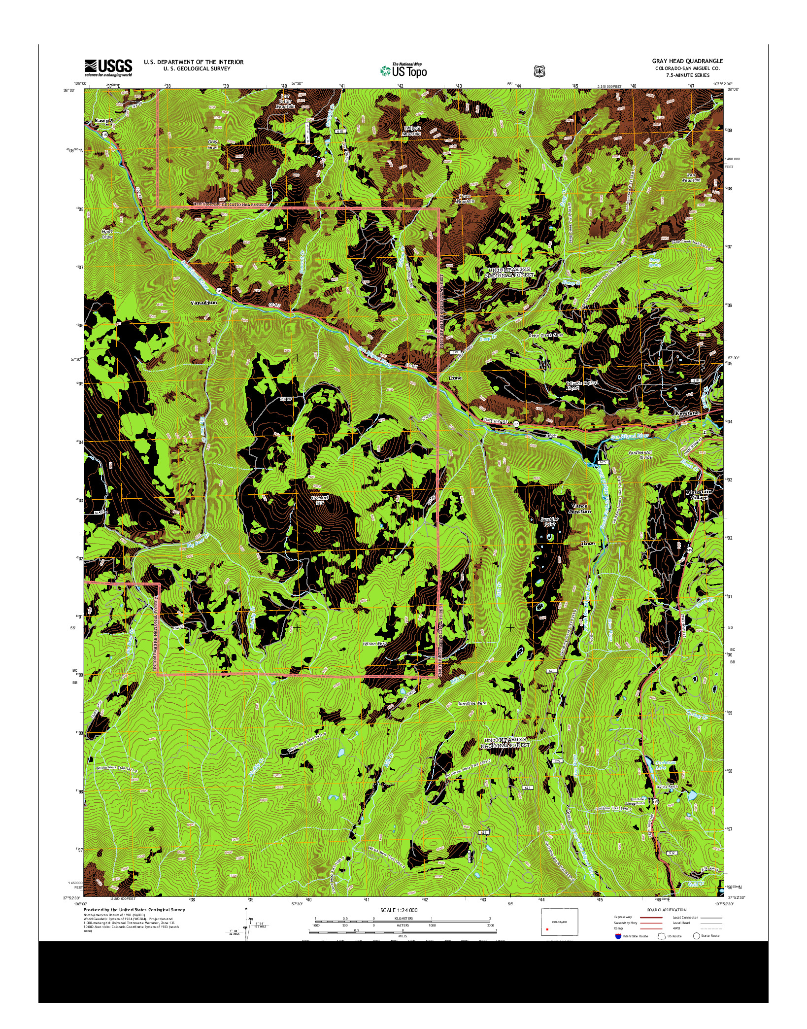 USGS US TOPO 7.5-MINUTE MAP FOR GRAY HEAD, CO 2013