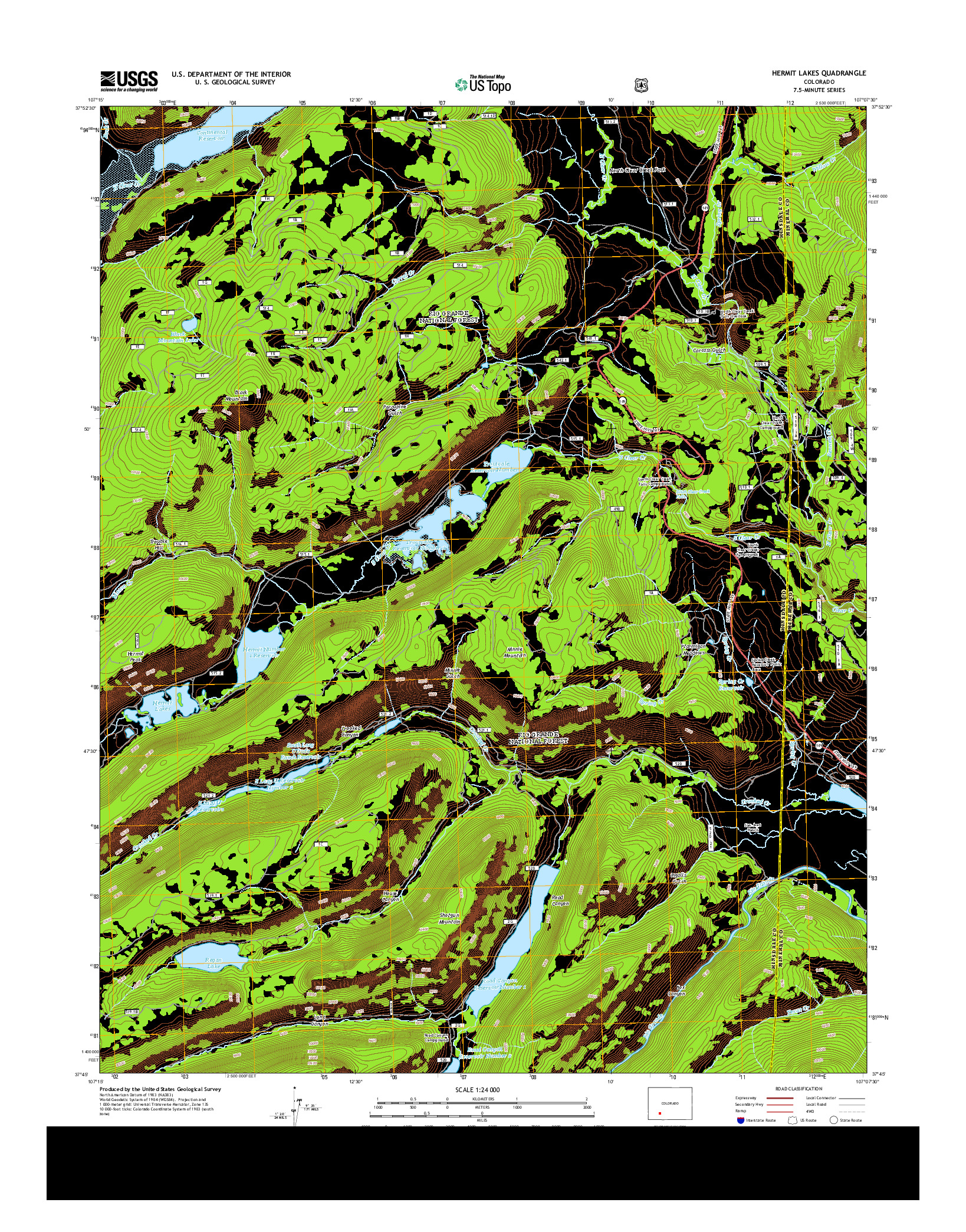 USGS US TOPO 7.5-MINUTE MAP FOR HERMIT LAKES, CO 2013