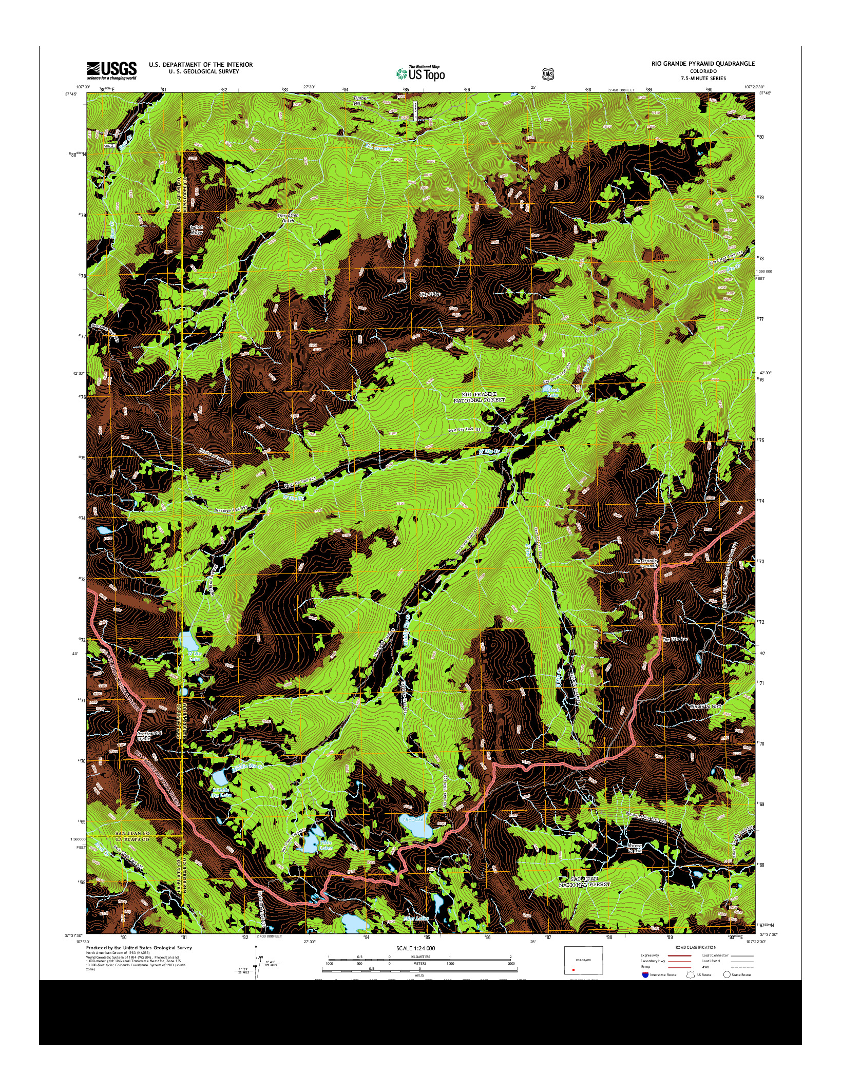 USGS US TOPO 7.5-MINUTE MAP FOR RIO GRANDE PYRAMID, CO 2013