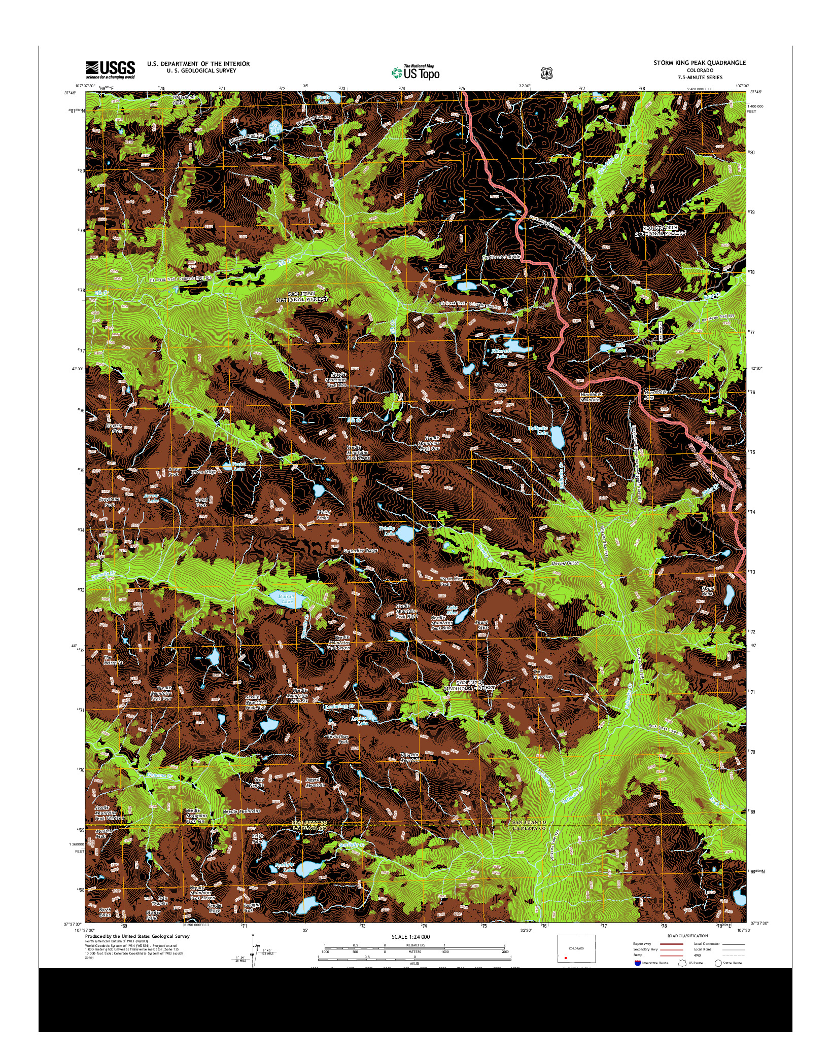 USGS US TOPO 7.5-MINUTE MAP FOR STORM KING PEAK, CO 2013