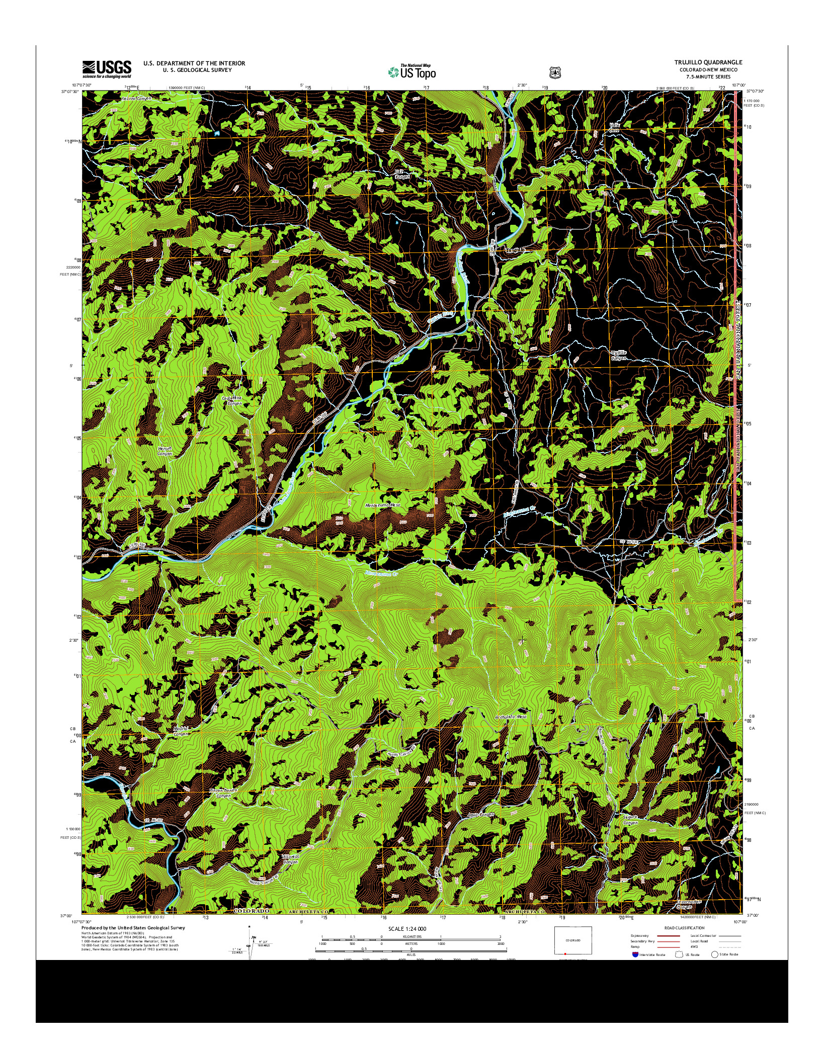 USGS US TOPO 7.5-MINUTE MAP FOR TRUJILLO, CO-NM 2013