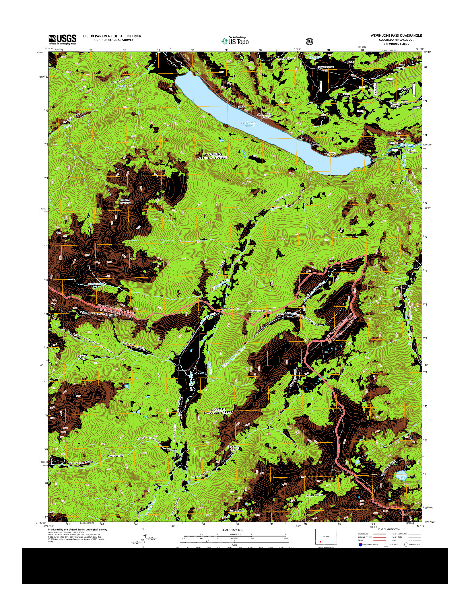 USGS US TOPO 7.5-MINUTE MAP FOR WEMINUCHE PASS, CO 2013