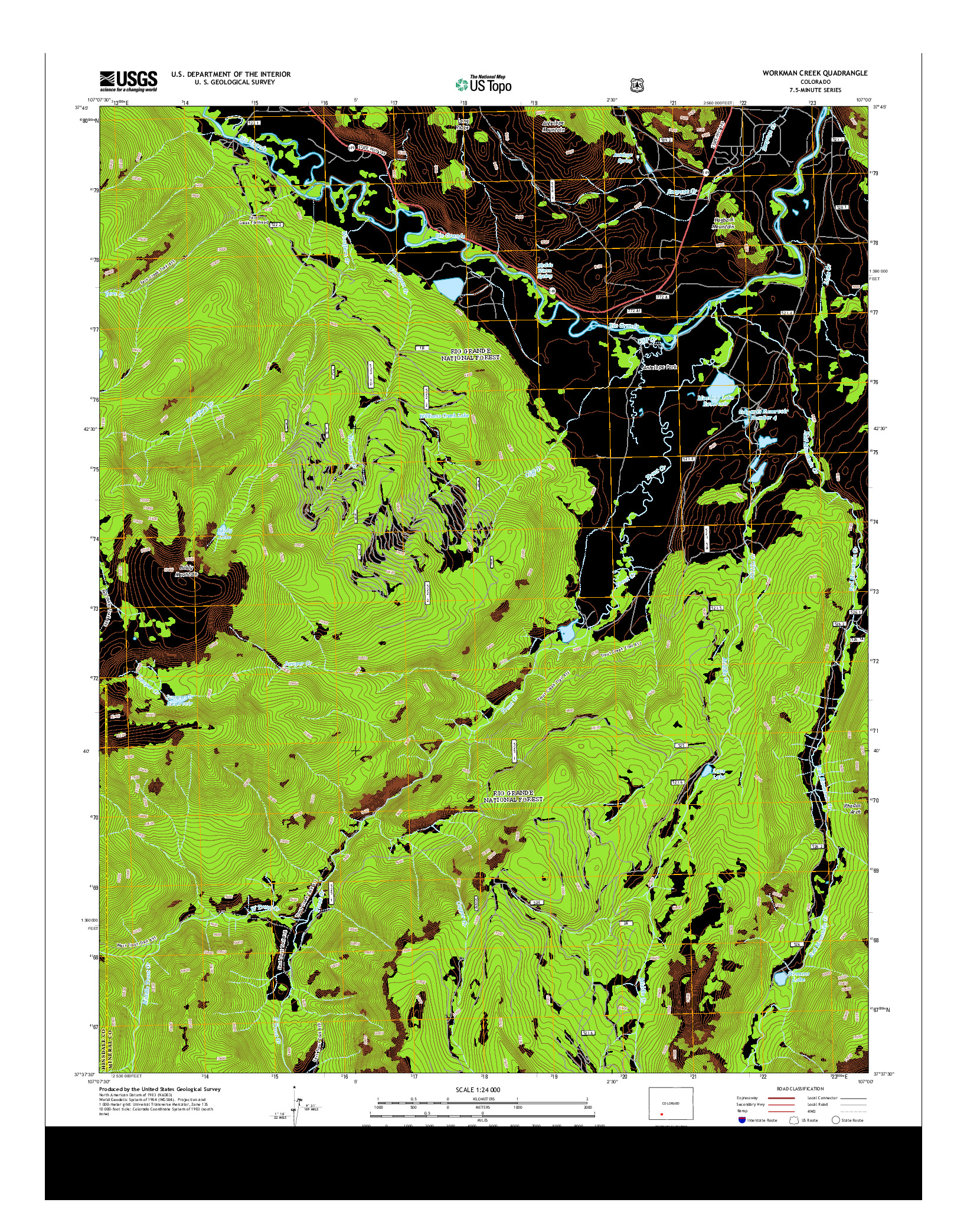 USGS US TOPO 7.5-MINUTE MAP FOR WORKMAN CREEK, CO 2013