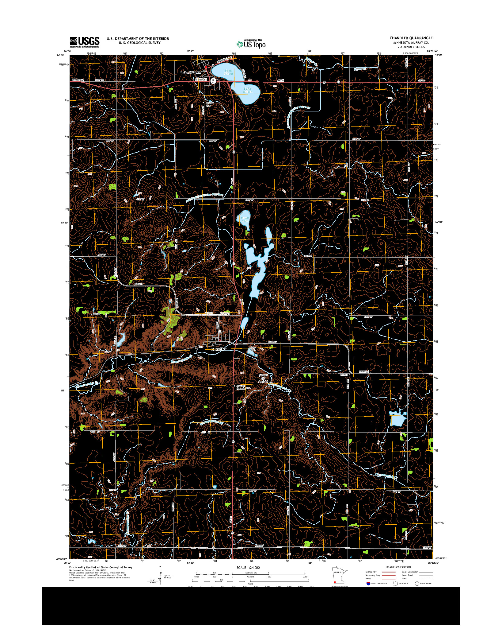 USGS US TOPO 7.5-MINUTE MAP FOR CHANDLER, MN 2013