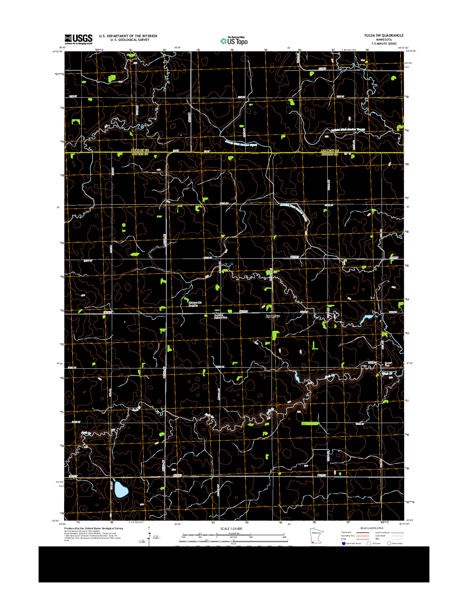 USGS US TOPO 7.5-MINUTE MAP FOR FULDA SW, MN 2013