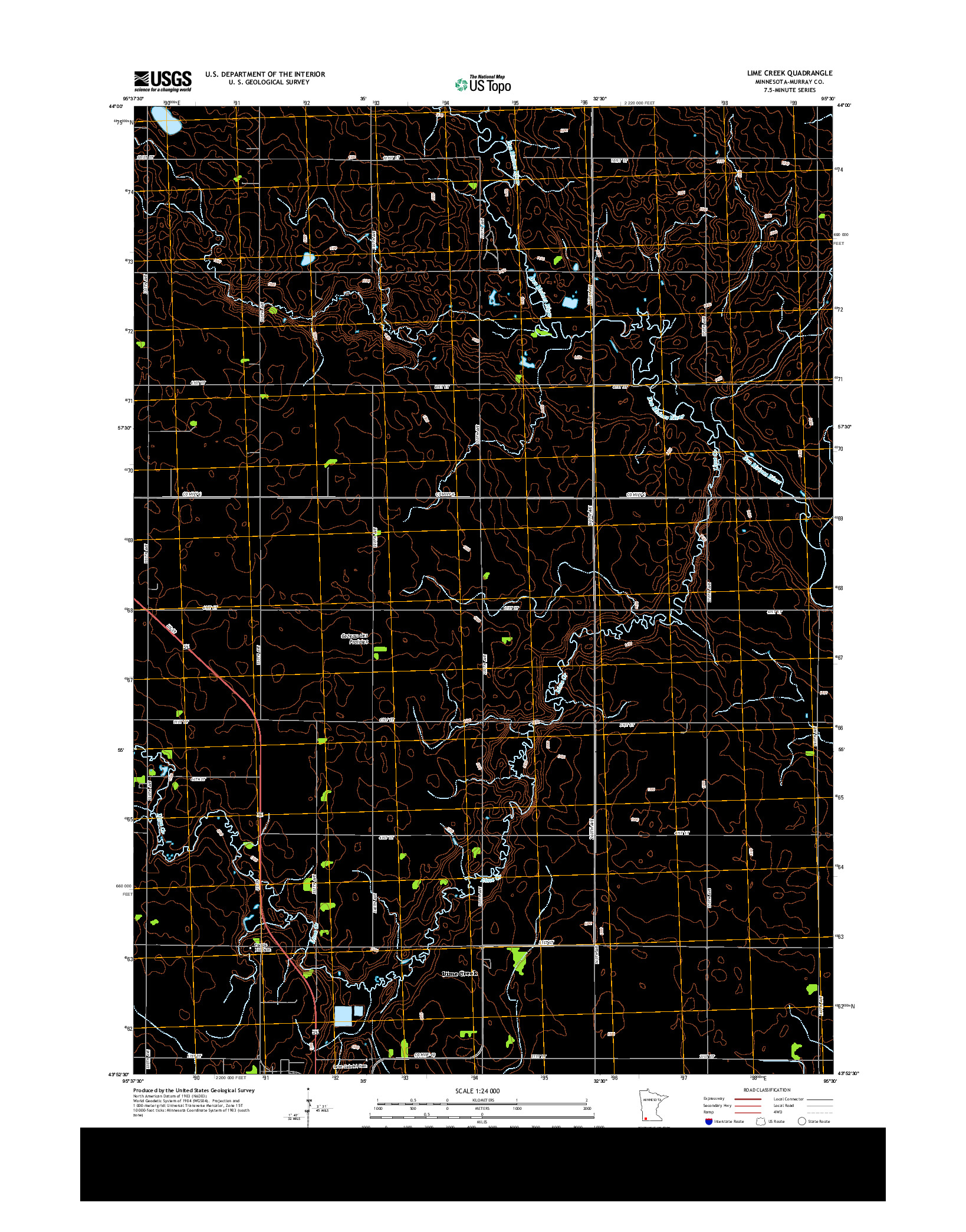 USGS US TOPO 7.5-MINUTE MAP FOR LIME CREEK, MN 2013
