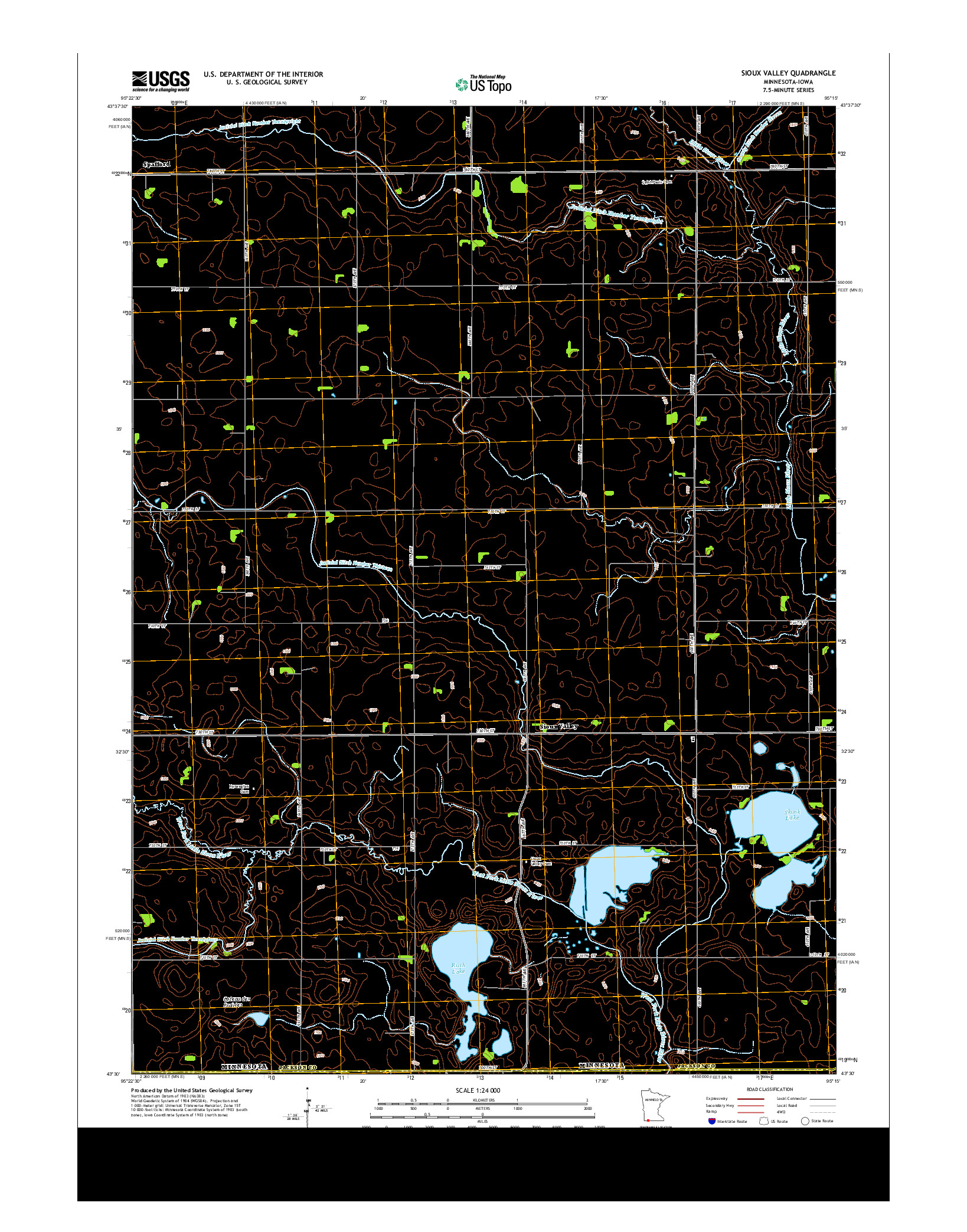 USGS US TOPO 7.5-MINUTE MAP FOR SIOUX VALLEY, MN-IA 2013
