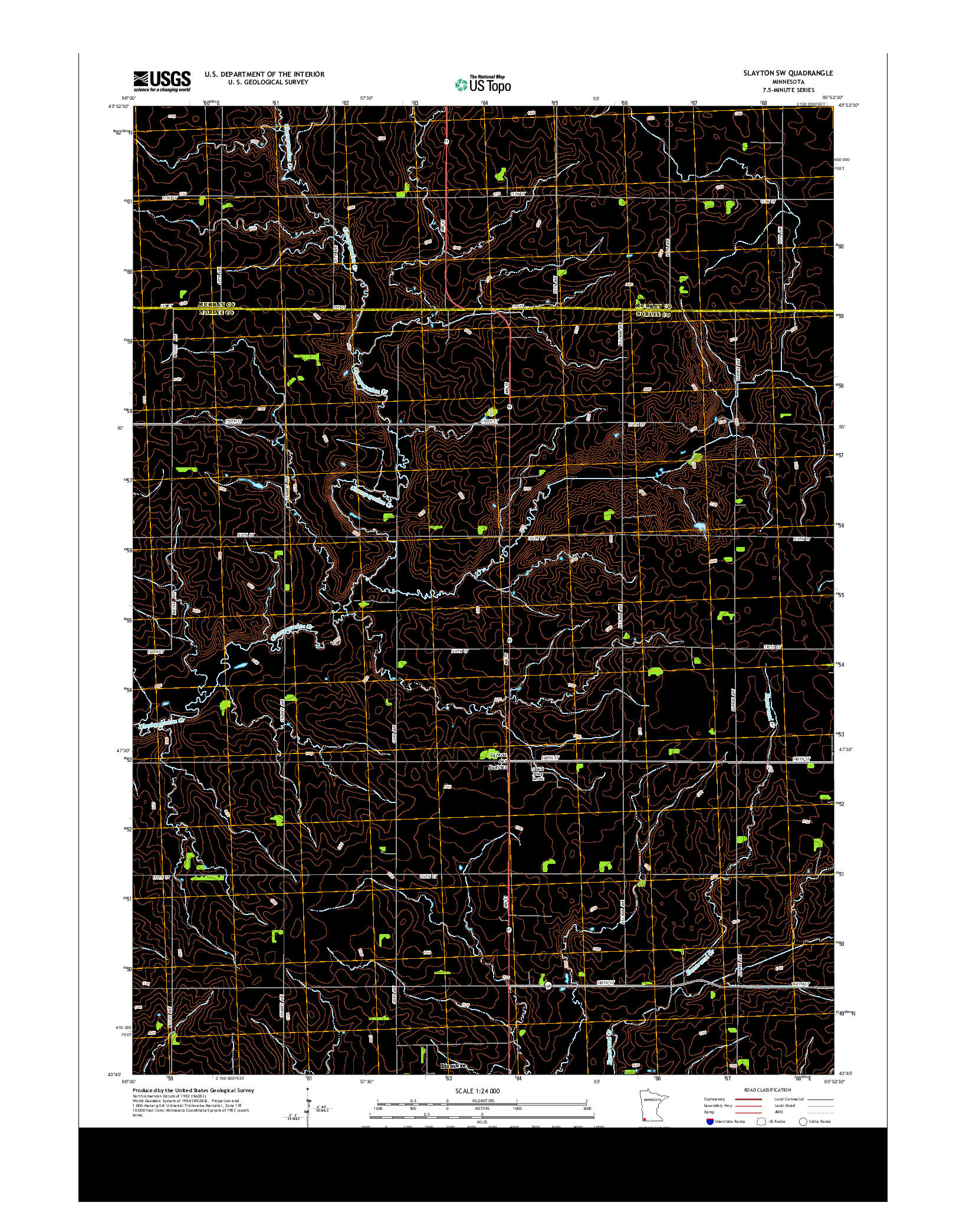 USGS US TOPO 7.5-MINUTE MAP FOR SLAYTON SW, MN 2013