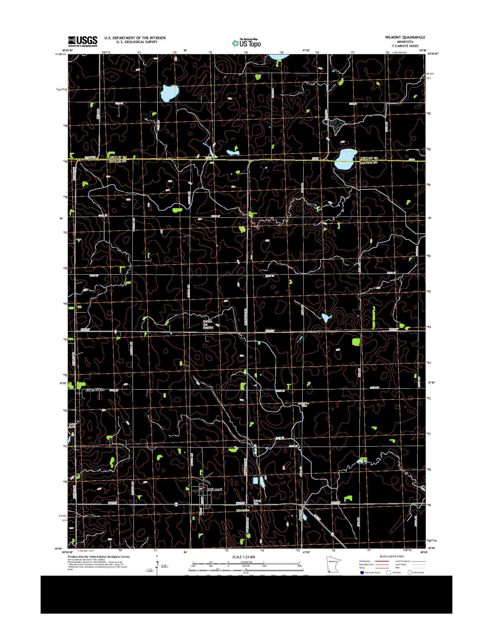 USGS US TOPO 7.5-MINUTE MAP FOR WILMONT, MN 2013