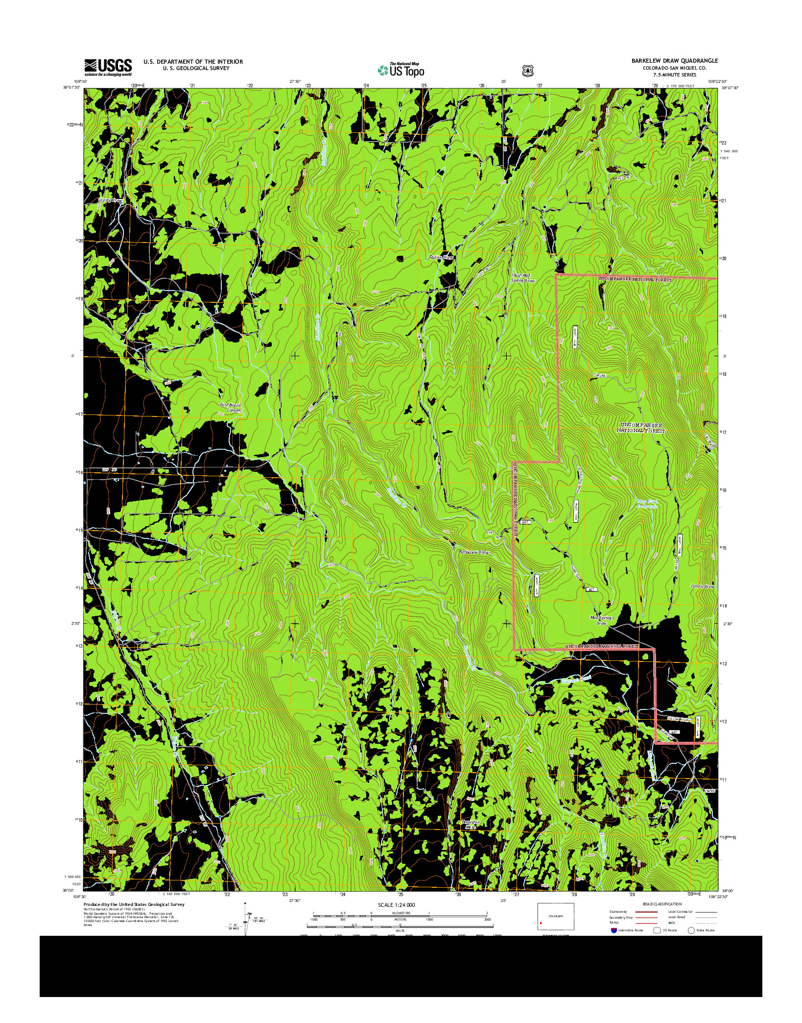 USGS US TOPO 7.5-MINUTE MAP FOR BARKELEW DRAW, CO 2013