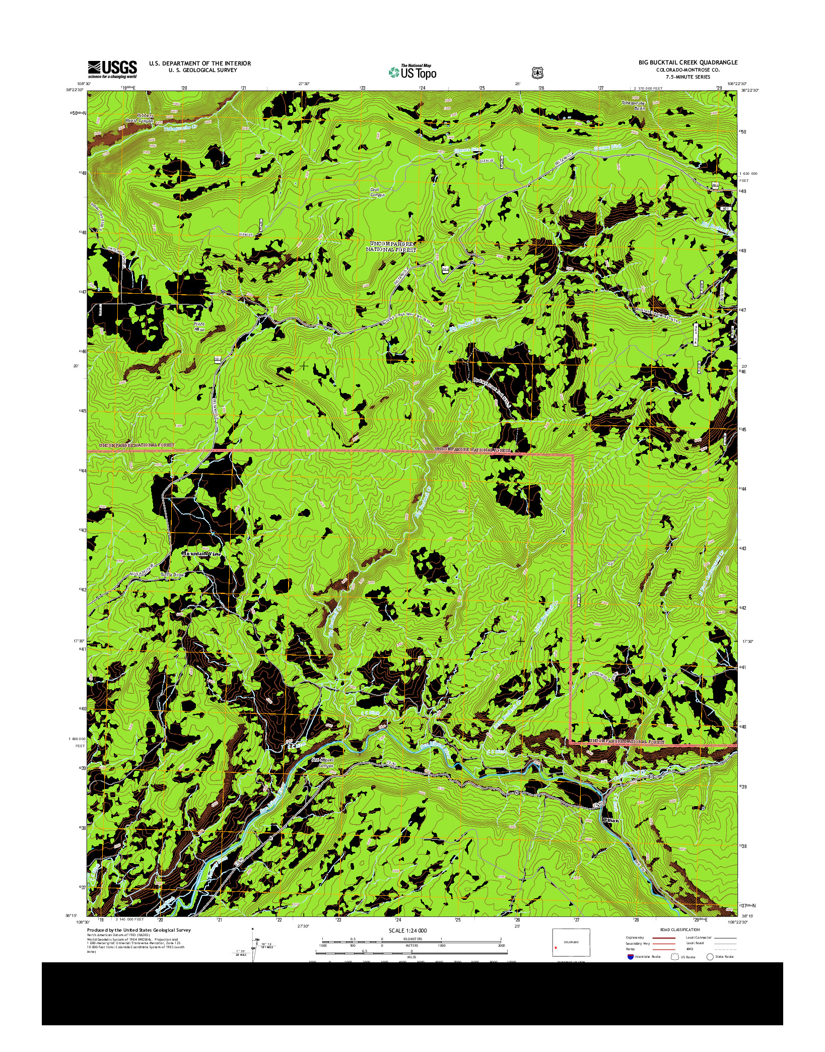 USGS US TOPO 7.5-MINUTE MAP FOR BIG BUCKTAIL CREEK, CO 2013