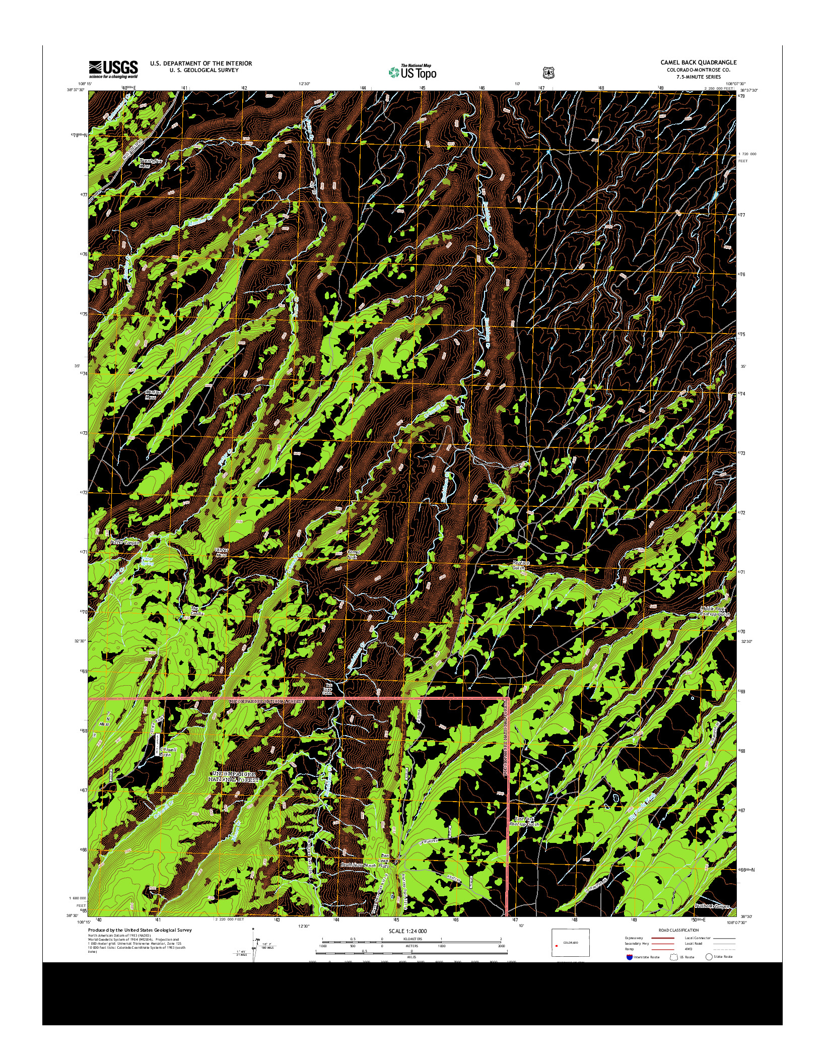 USGS US TOPO 7.5-MINUTE MAP FOR CAMEL BACK, CO 2013