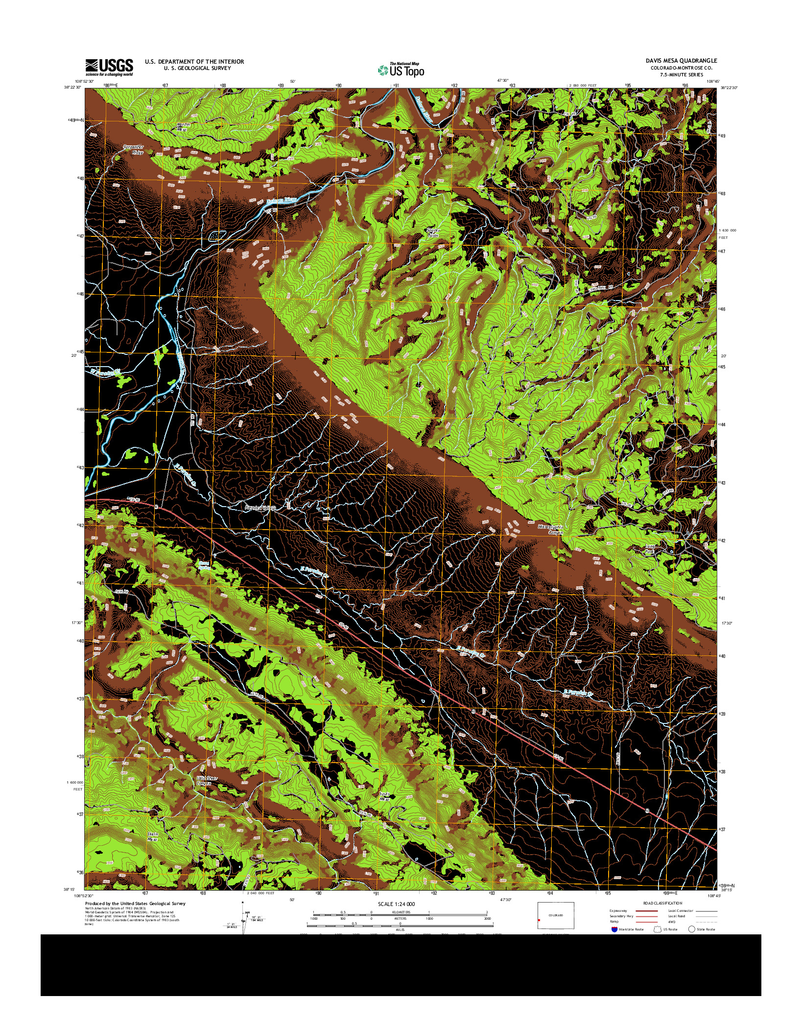 USGS US TOPO 7.5-MINUTE MAP FOR DAVIS MESA, CO 2013