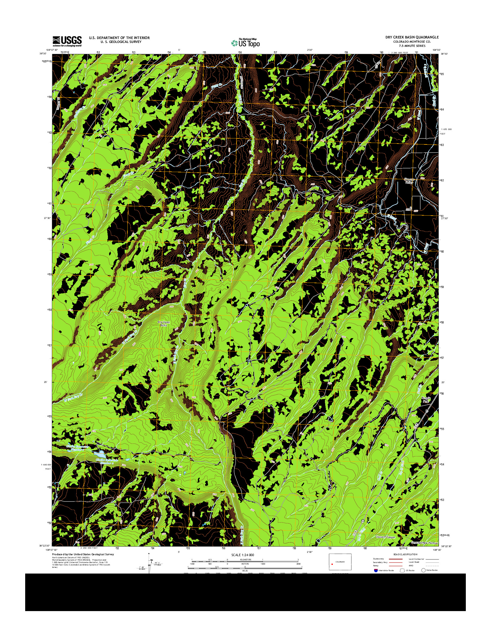 USGS US TOPO 7.5-MINUTE MAP FOR DRY CREEK BASIN, CO 2013