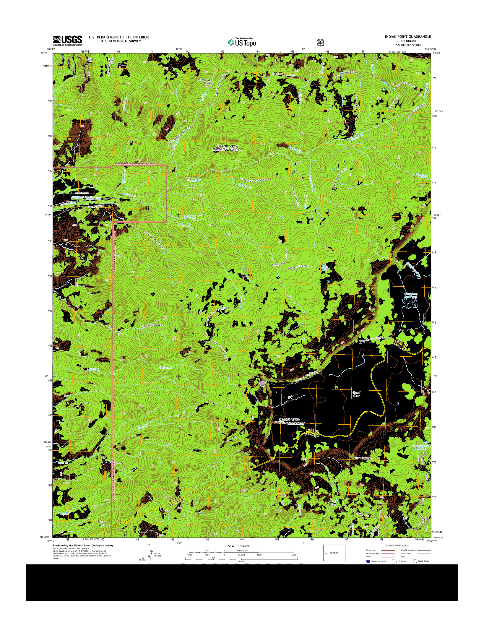 USGS US TOPO 7.5-MINUTE MAP FOR INDIAN POINT, CO 2013