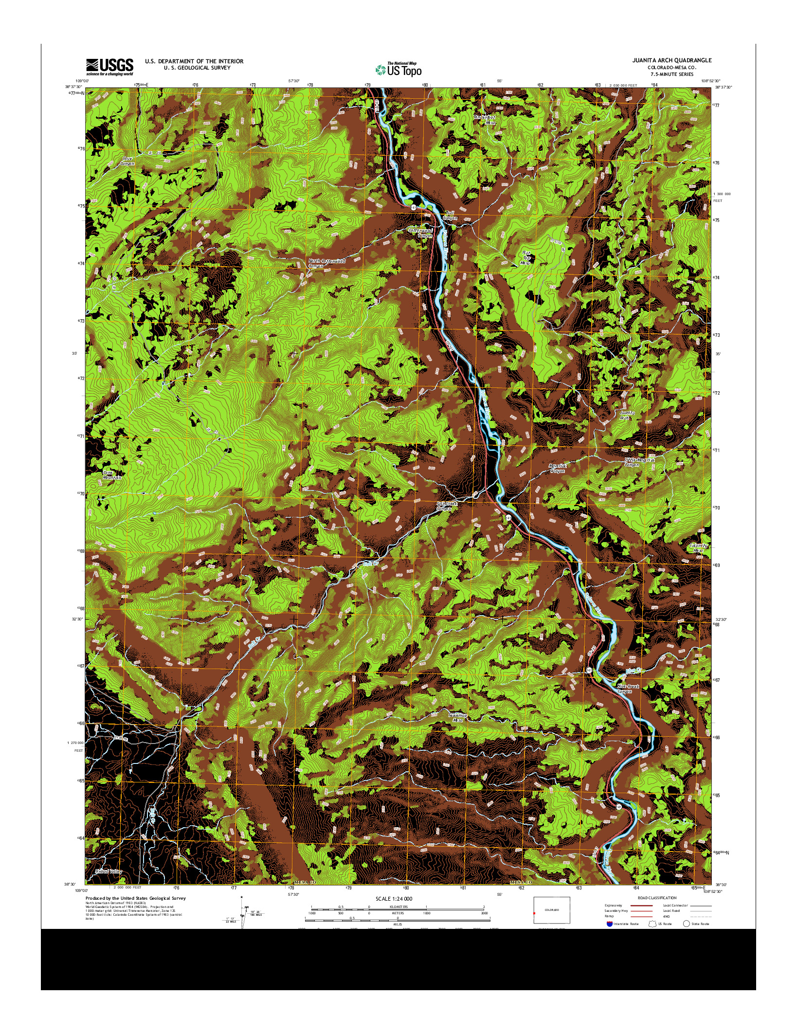 USGS US TOPO 7.5-MINUTE MAP FOR JUANITA ARCH, CO 2013
