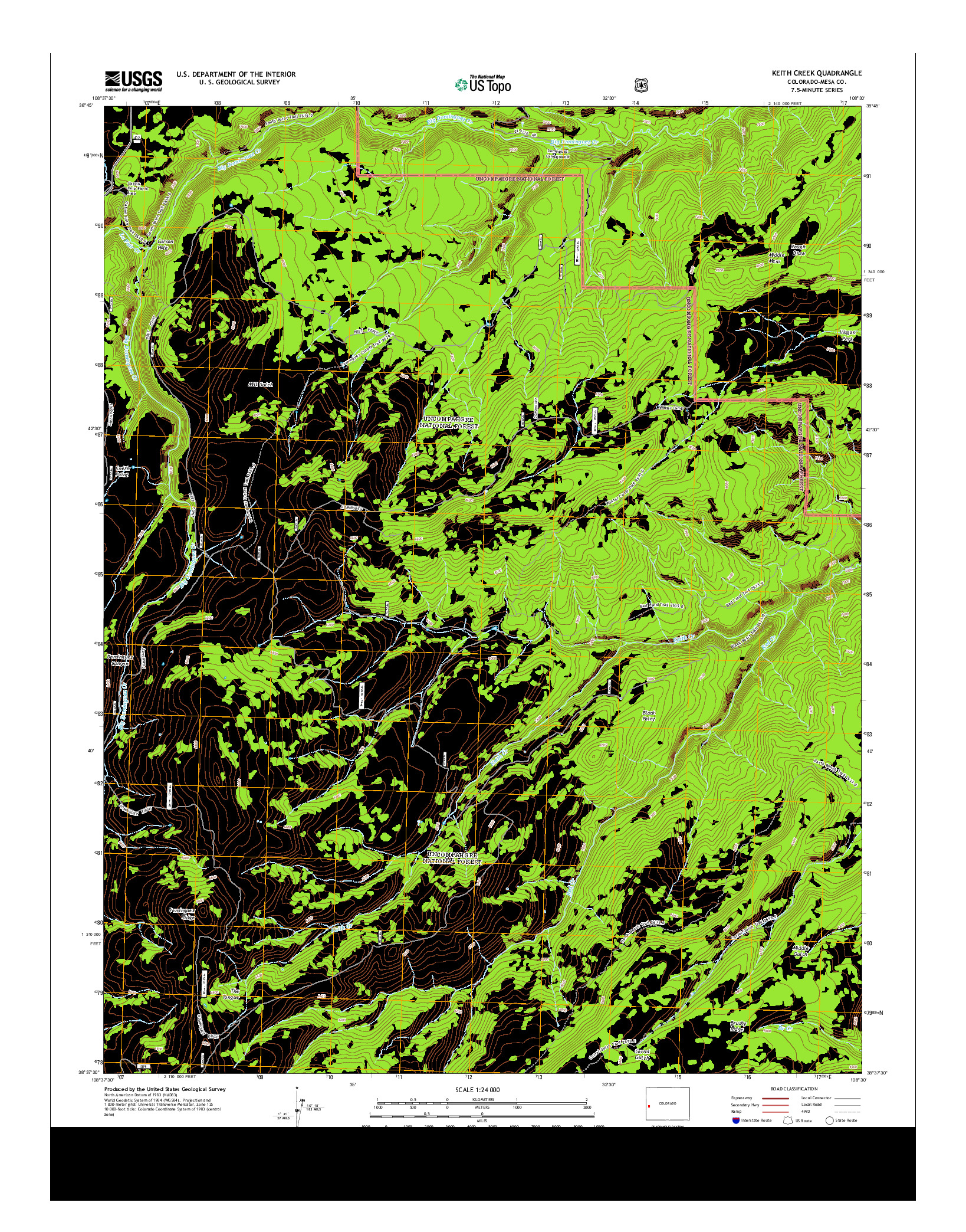 USGS US TOPO 7.5-MINUTE MAP FOR KEITH CREEK, CO 2013