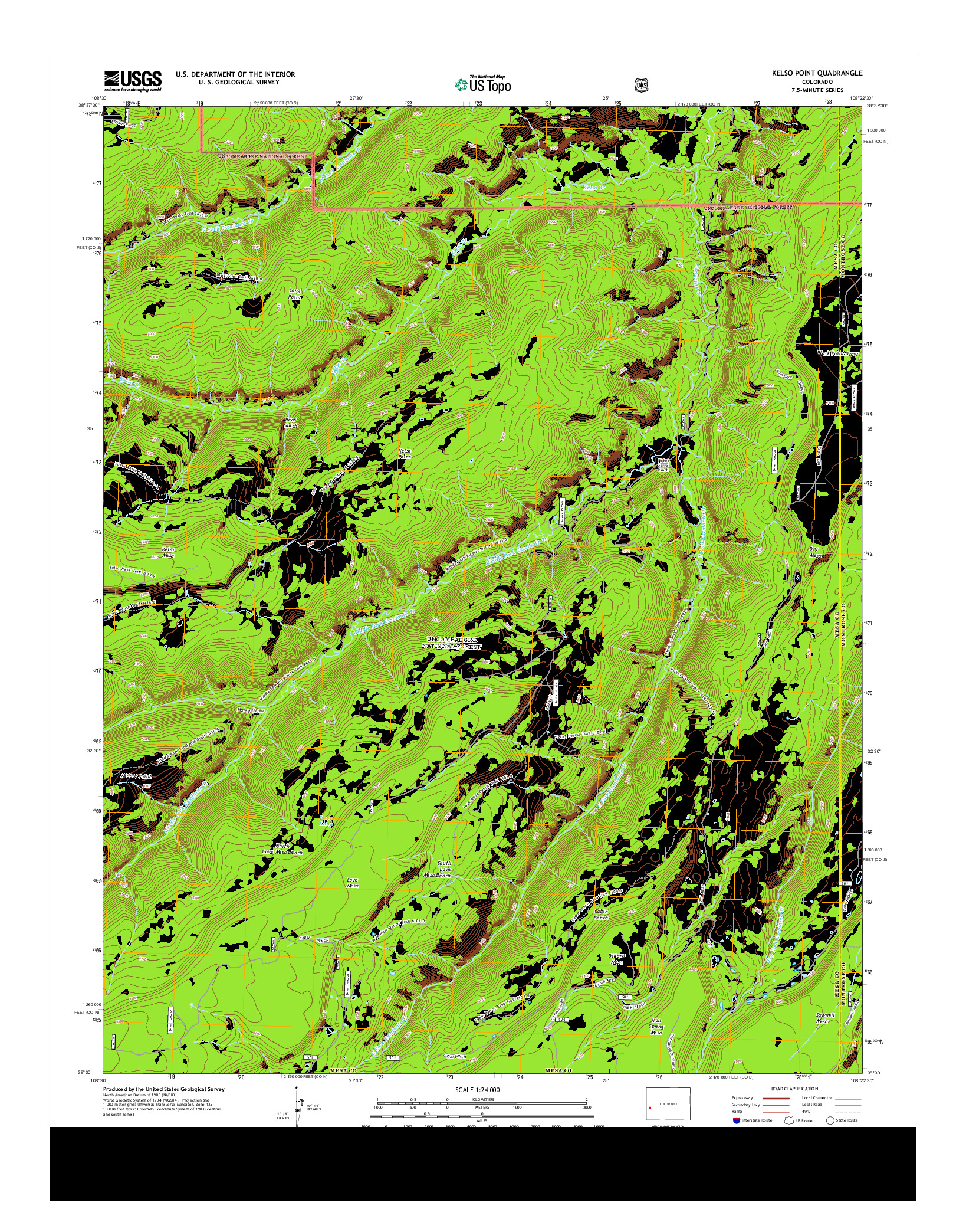 USGS US TOPO 7.5-MINUTE MAP FOR KELSO POINT, CO 2013