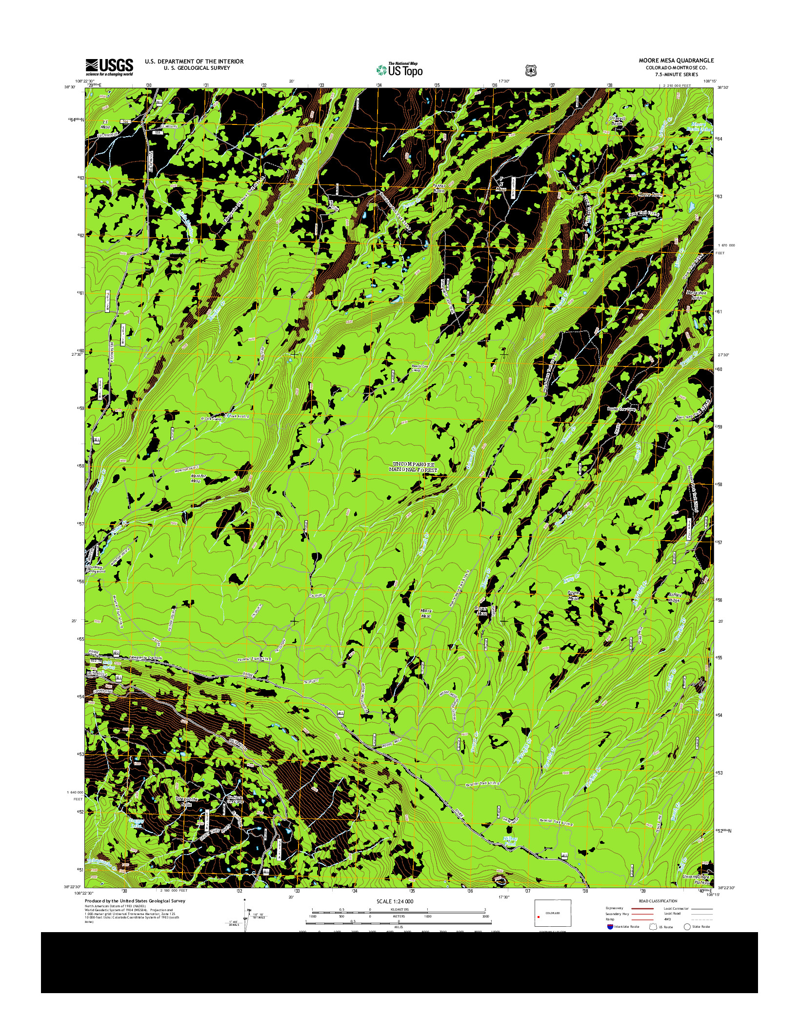 USGS US TOPO 7.5-MINUTE MAP FOR MOORE MESA, CO 2013