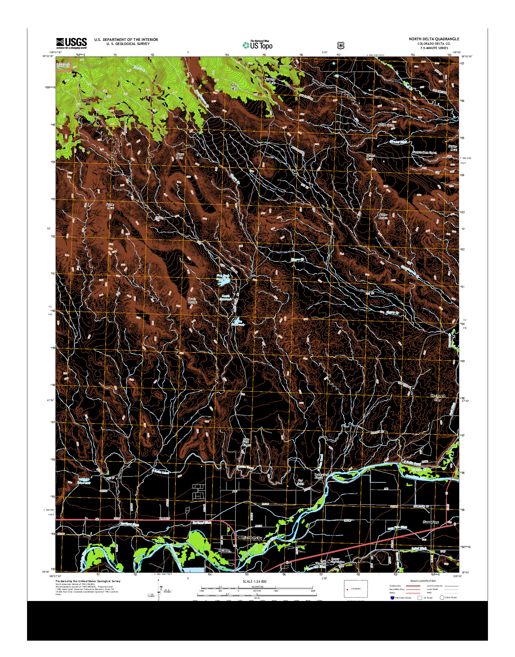 USGS US TOPO 7.5-MINUTE MAP FOR NORTH DELTA, CO 2013