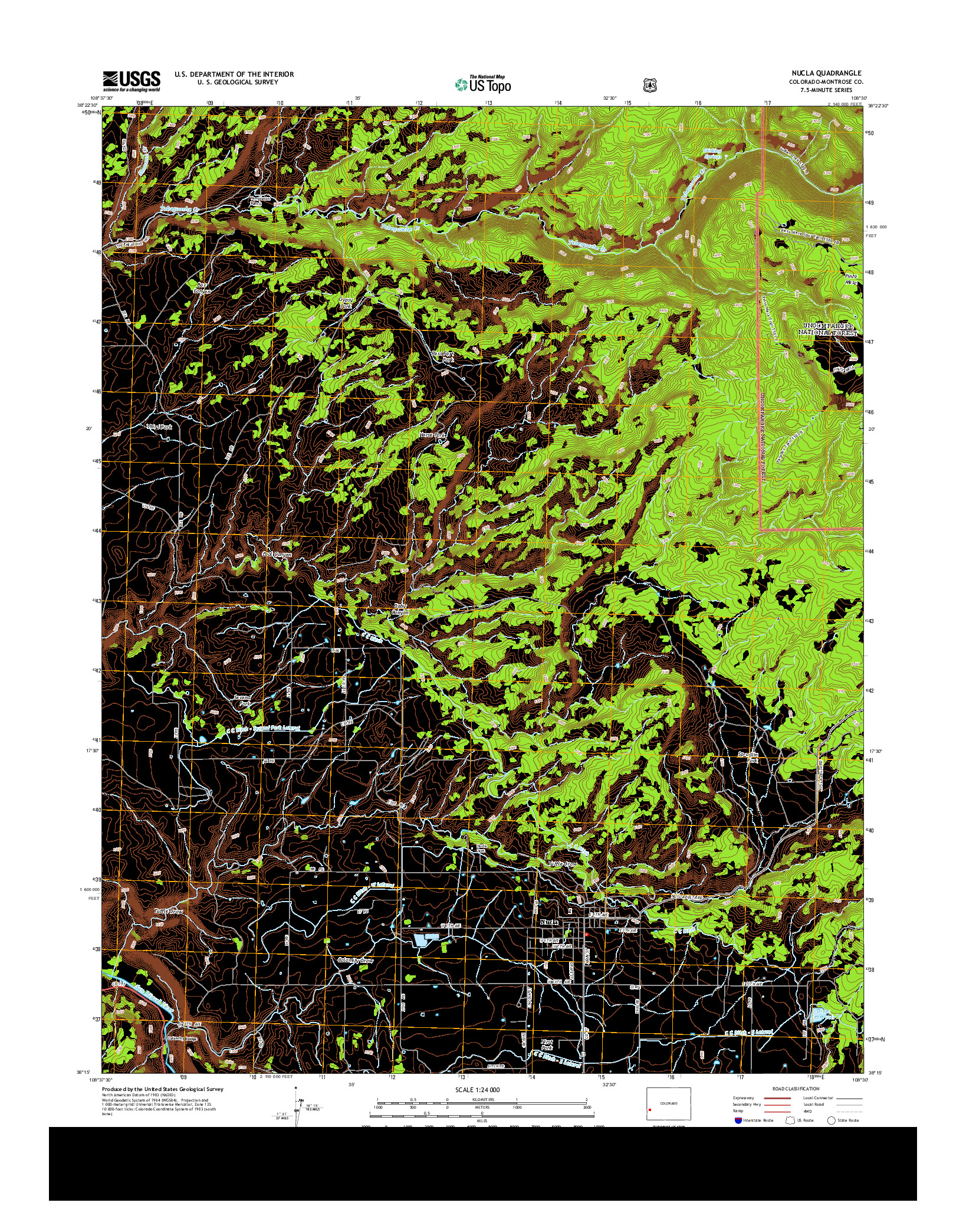 USGS US TOPO 7.5-MINUTE MAP FOR NUCLA, CO 2013