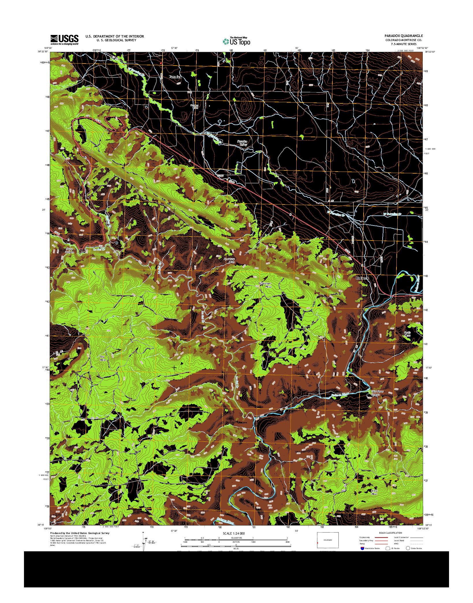 USGS US TOPO 7.5-MINUTE MAP FOR PARADOX, CO 2013