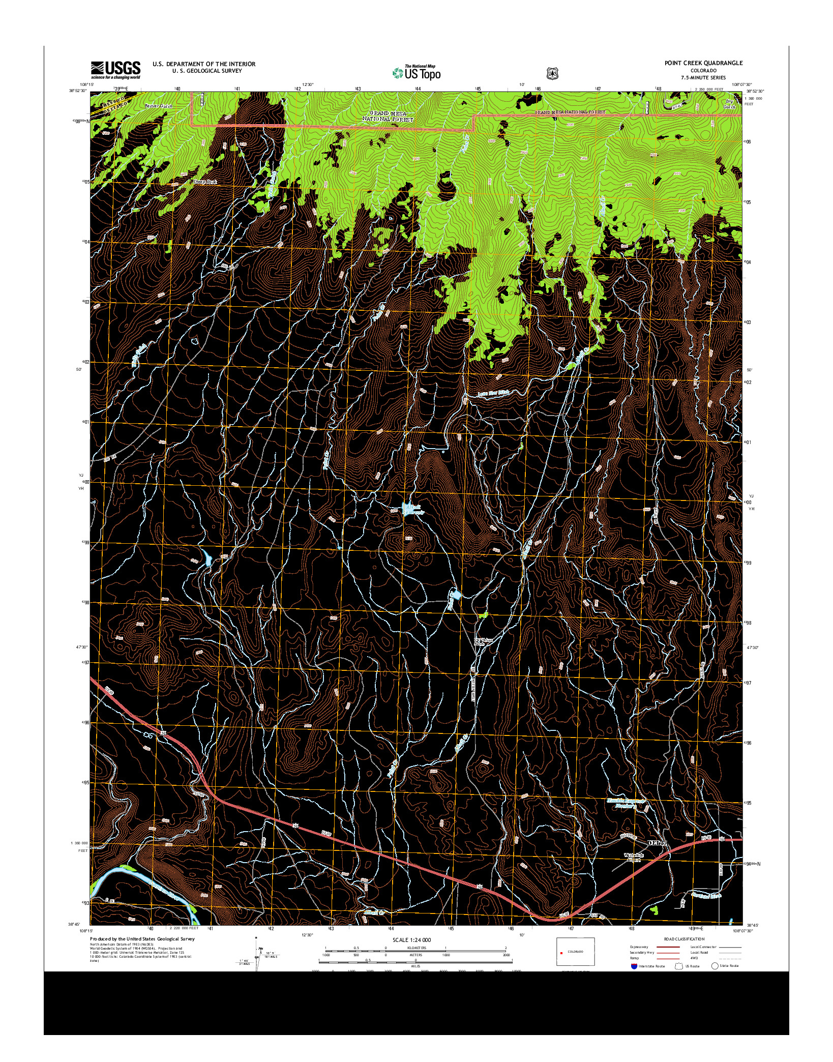 USGS US TOPO 7.5-MINUTE MAP FOR POINT CREEK, CO 2013