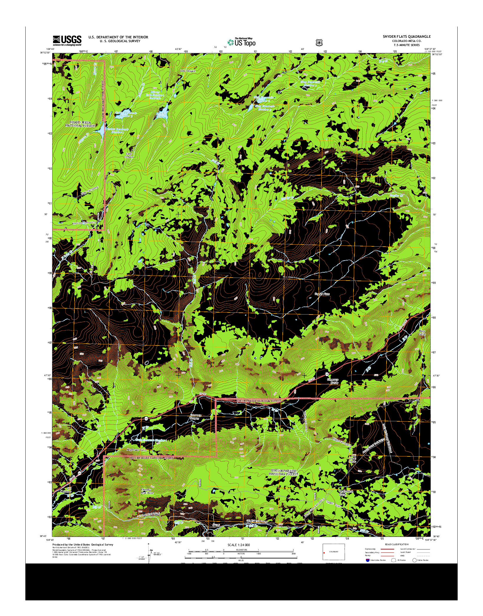 USGS US TOPO 7.5-MINUTE MAP FOR SNYDER FLATS, CO 2013